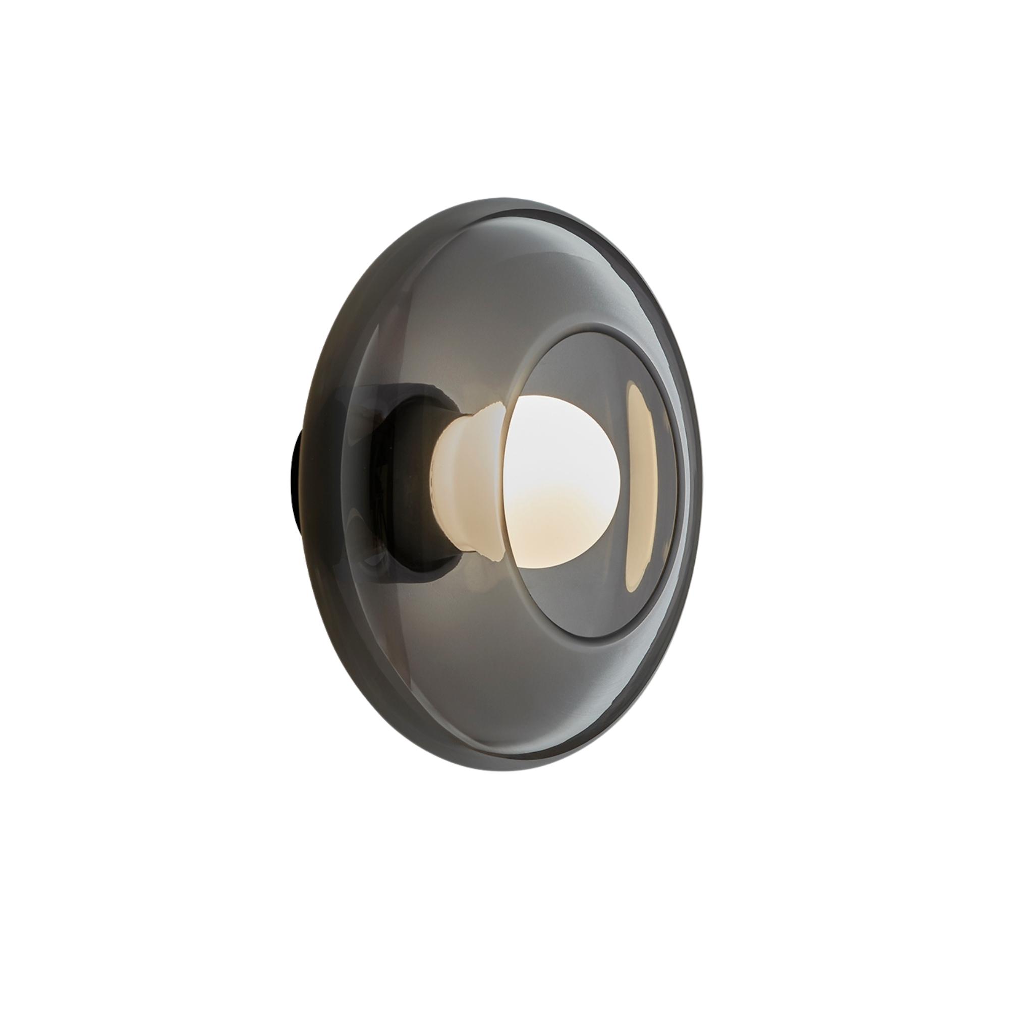 LEDS C4 Trip Glass - Aplique de Pared Interior E14 Aluminio Negro y Cristal