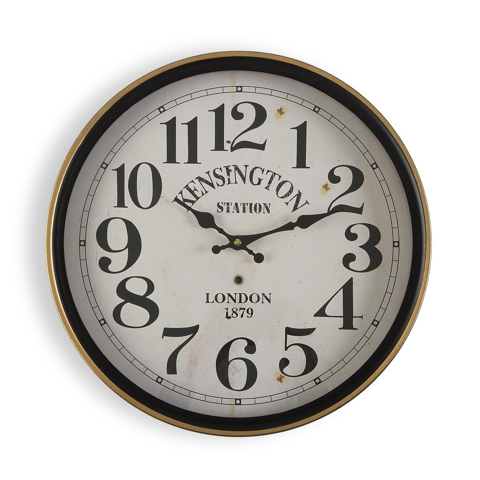 Versa Etain Reloj de Pared Decorativo para la Cocina, el Salón, el Comedor o la Habitación, , Medidas (Al x L x An) 40 x 7,5 x 40 cm, Metal, Color Marrón