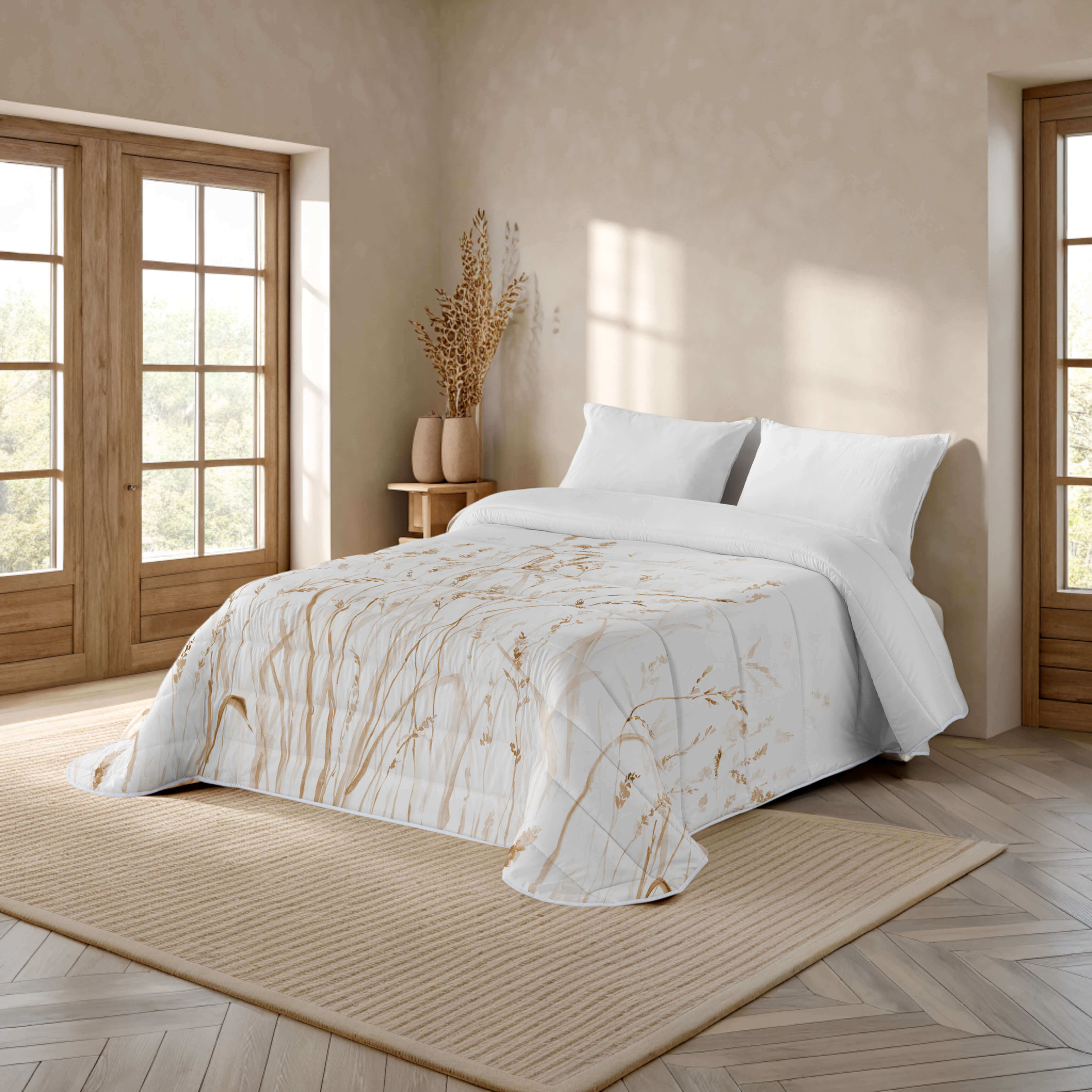 Naturals - Edredón Nórdico 300 gr Estampado - Microfibra Extrasuave -  Acolchado Gran Confort, Antialérgico y Transpirable - Cama 90/135/150/180 - Fabricado en España