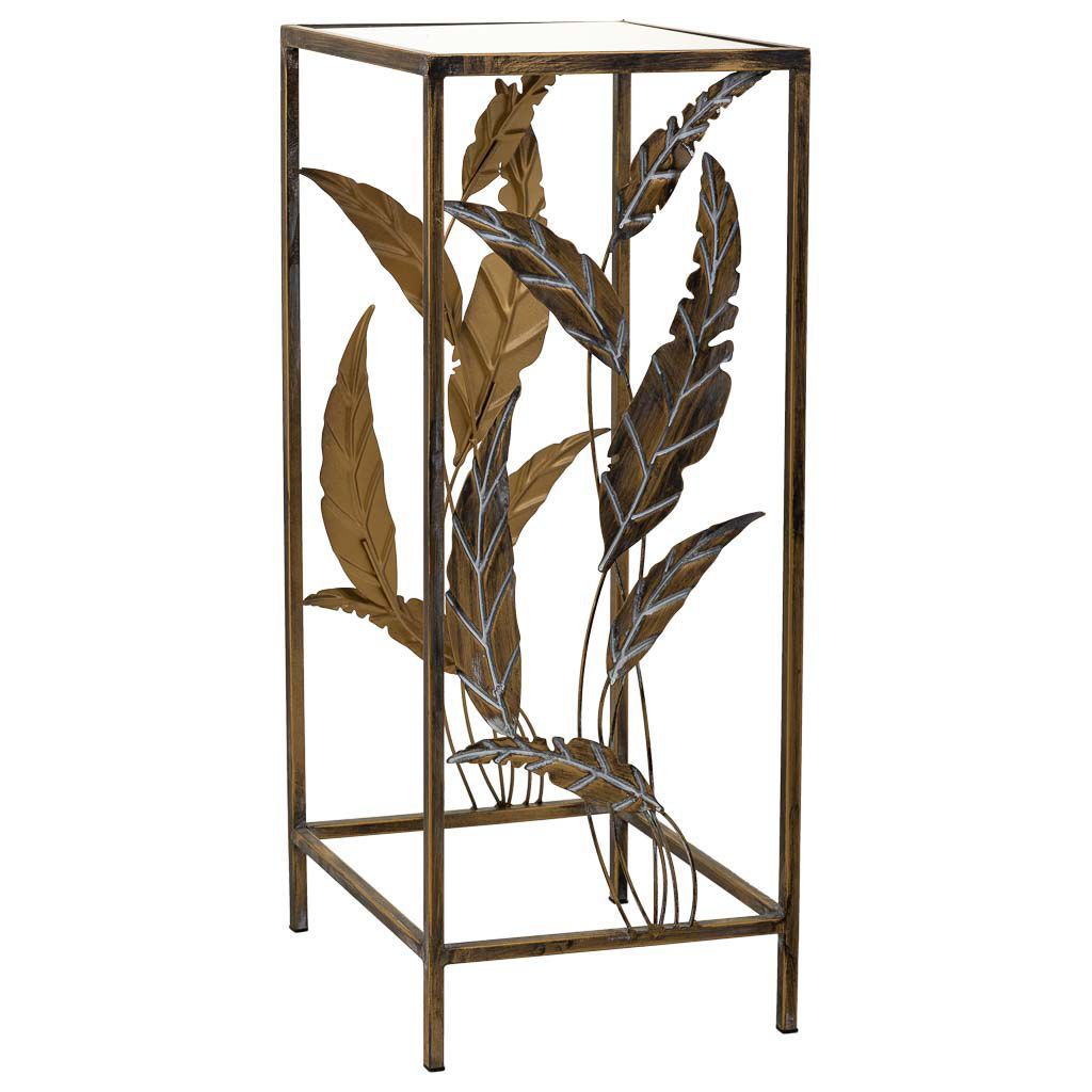 Mesa Esquinera De Metal Dorado 28x28x69cm, El mejor complemento para tu hogar