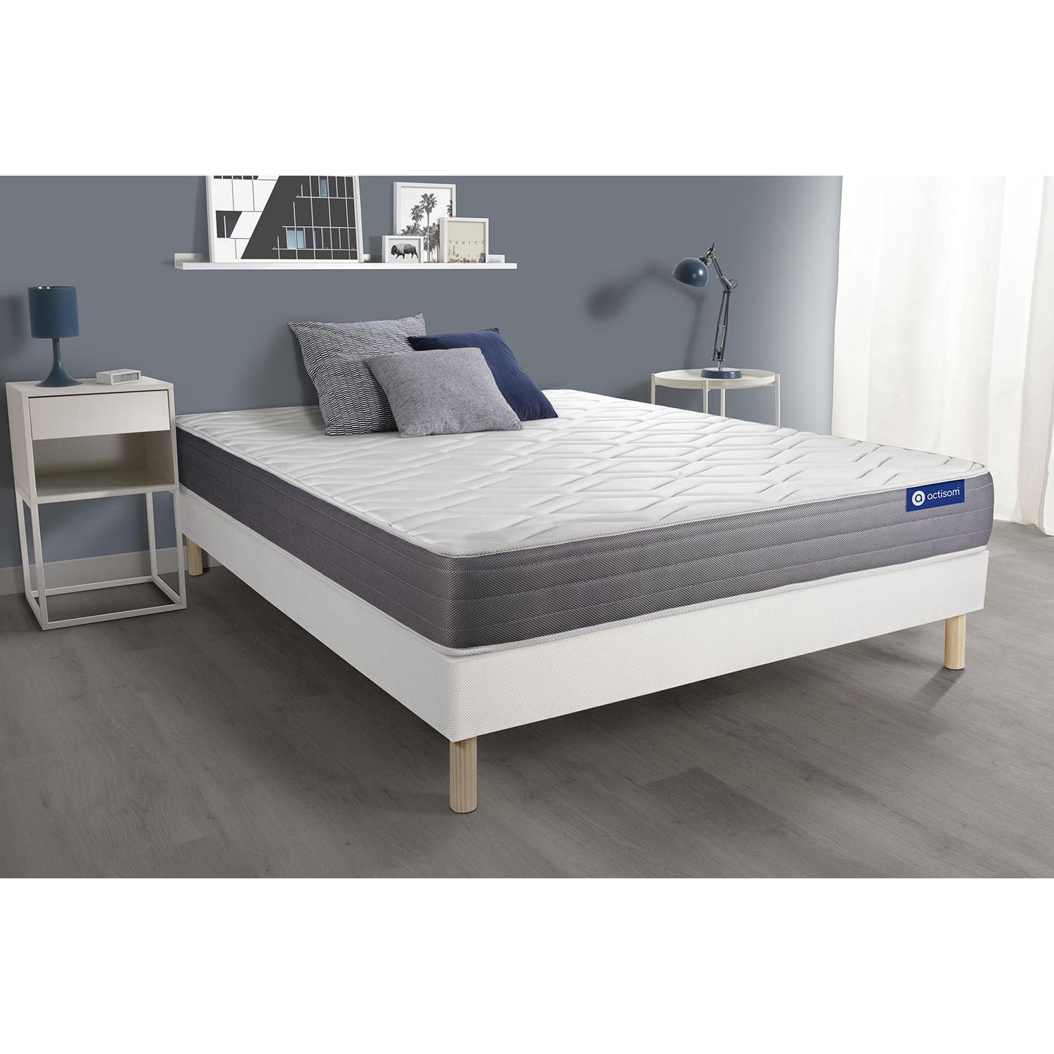 Pack colchón Actiflex dream 120x200cm + Somier multiláminas, Muelles ensacados y espuma viscoelástica, 3 zonas de confort