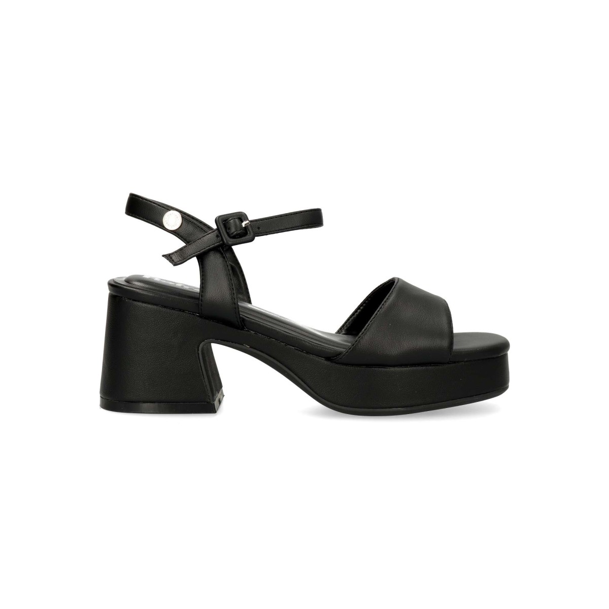 REFRESH - Sandalia vegana de fiesta para mujer con tacón ancho de 6 cm y plataforma delantera, pulsera regulable al tobillo y suela antideslizante