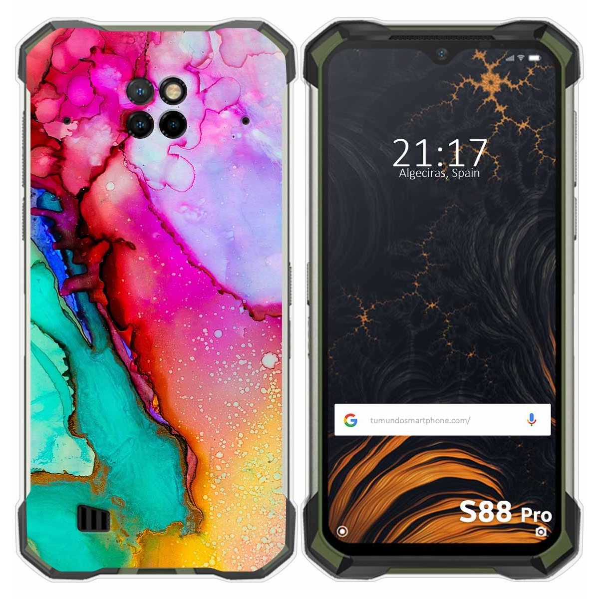 Tumundosmartphone Funda Gel Tpu para Doogee S88 diseño Mármol 15 Dibujos