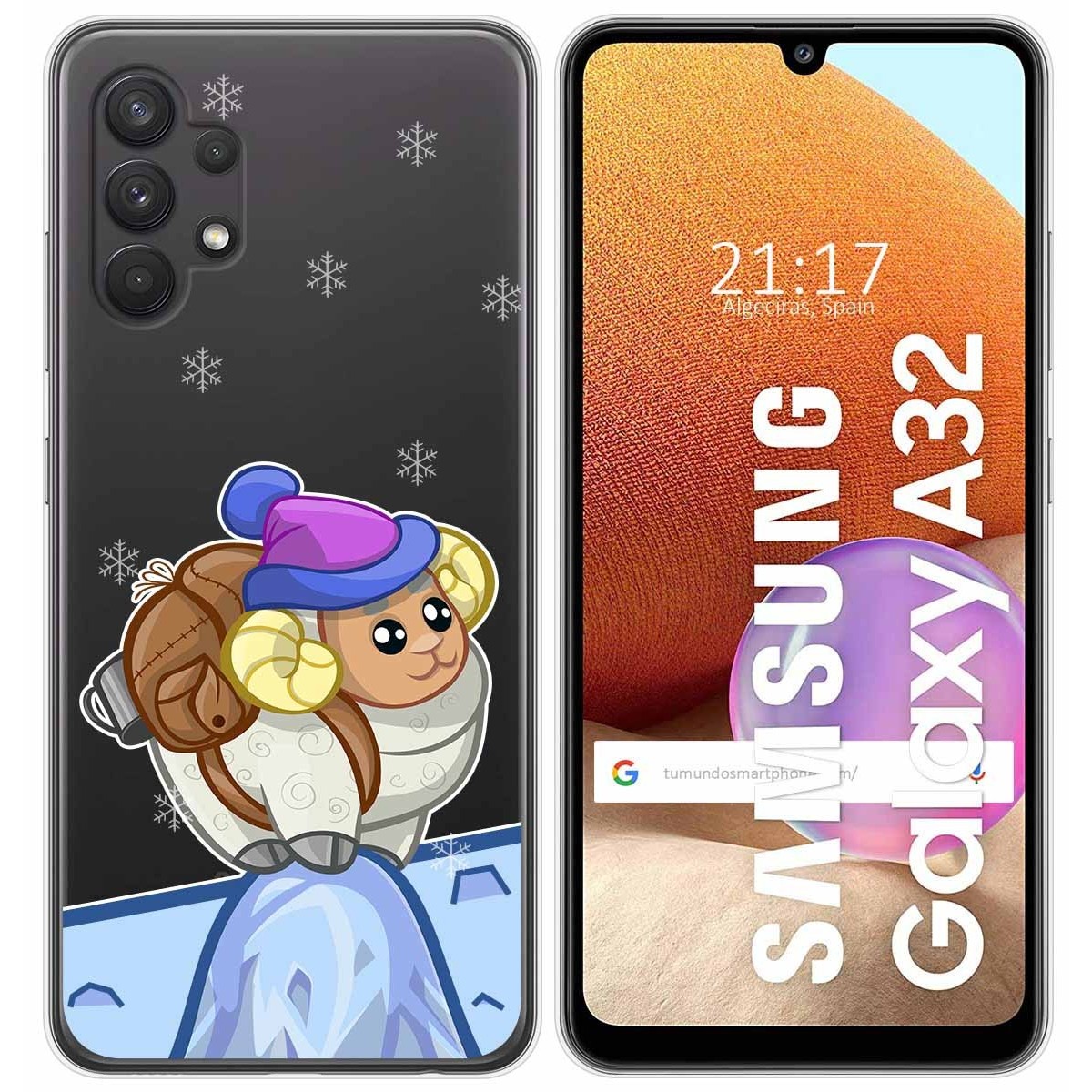 Tumundosmartphone Funda Gel Transparente para Samsung Galaxy A32 4G diseño Cabra Dibujos
