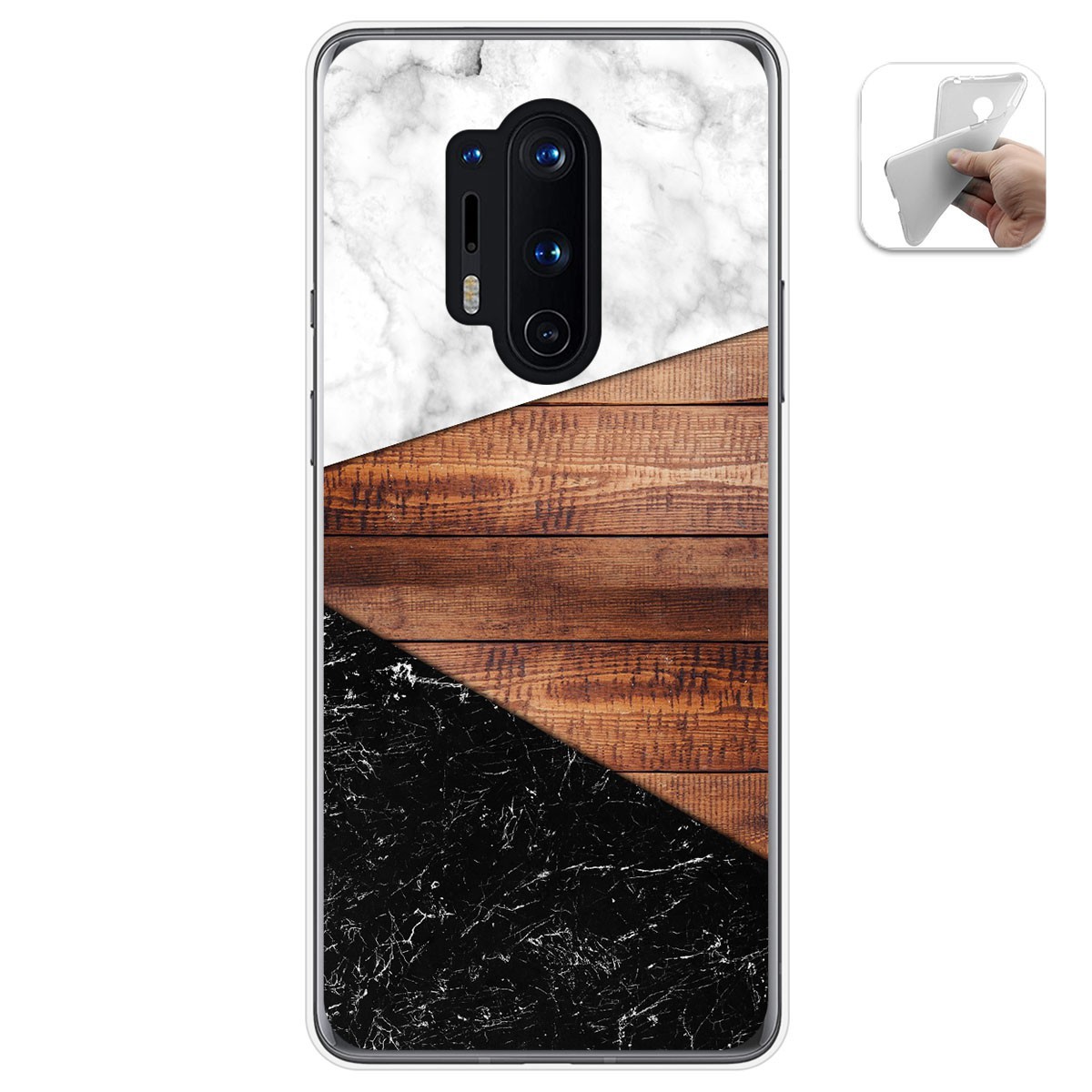 Tumundosmartphone Funda Gel Tpu para Oneplus 8 Pro diseño Mármol 11 Dibujos