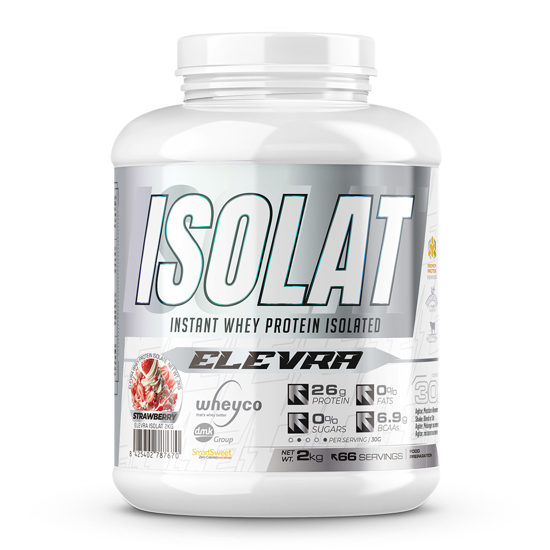 ELEVRA - Pro Isolate Protein 2Kg / Nuestra fórmula de aislado de proteína de suero de primera calidad WHEYCO® es proteína pura de alto valor biológico y contiene un perfil completo de aminoácidos con BCAA que te ayudará a aumentar tu masa muscular