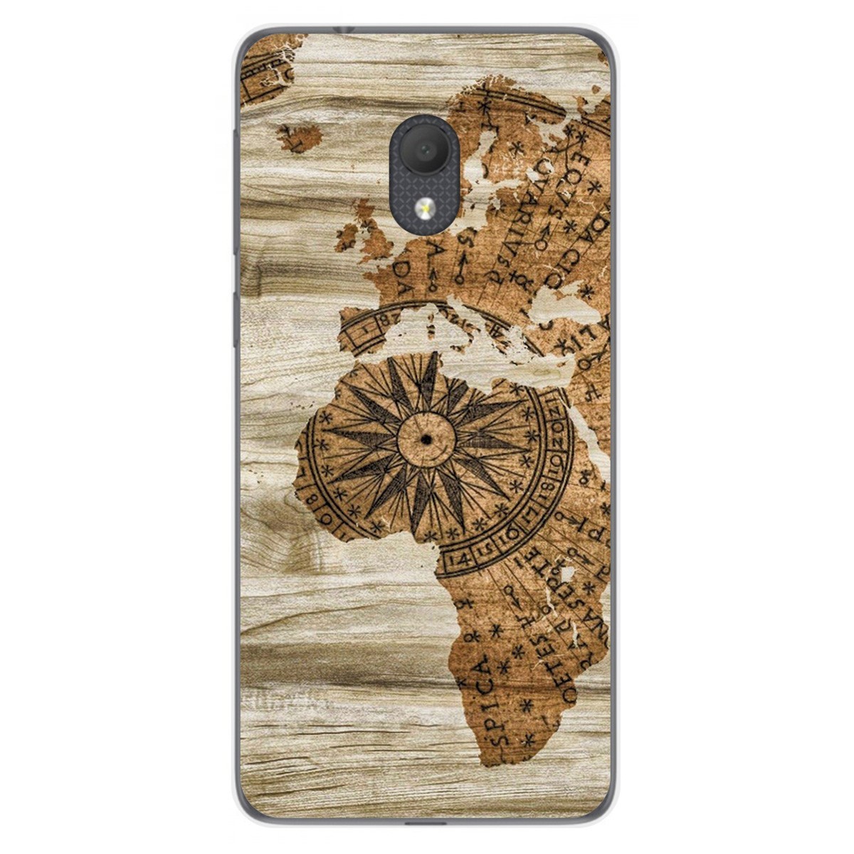 Tumundosmartphone Funda Gel Tpu para Alcatel 1C 2019 diseño Madera 07 Dibujos