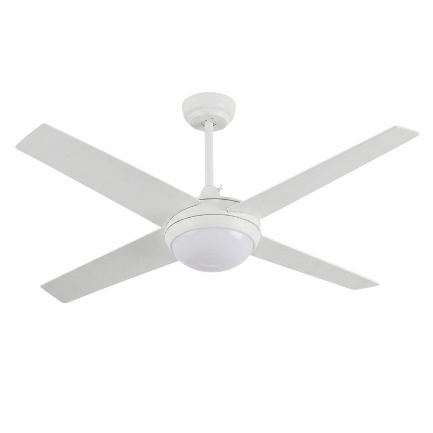 THINIA HOME - Ventilador de Techo con Luz LED Montana, 6 Velocidades, 56W, Ø122 cm, 4 Aspas Níquel, Mando a Distancia y Temporizador, Función Verano/Invierno, Silencioso, Consumo Eficiente, Blanco