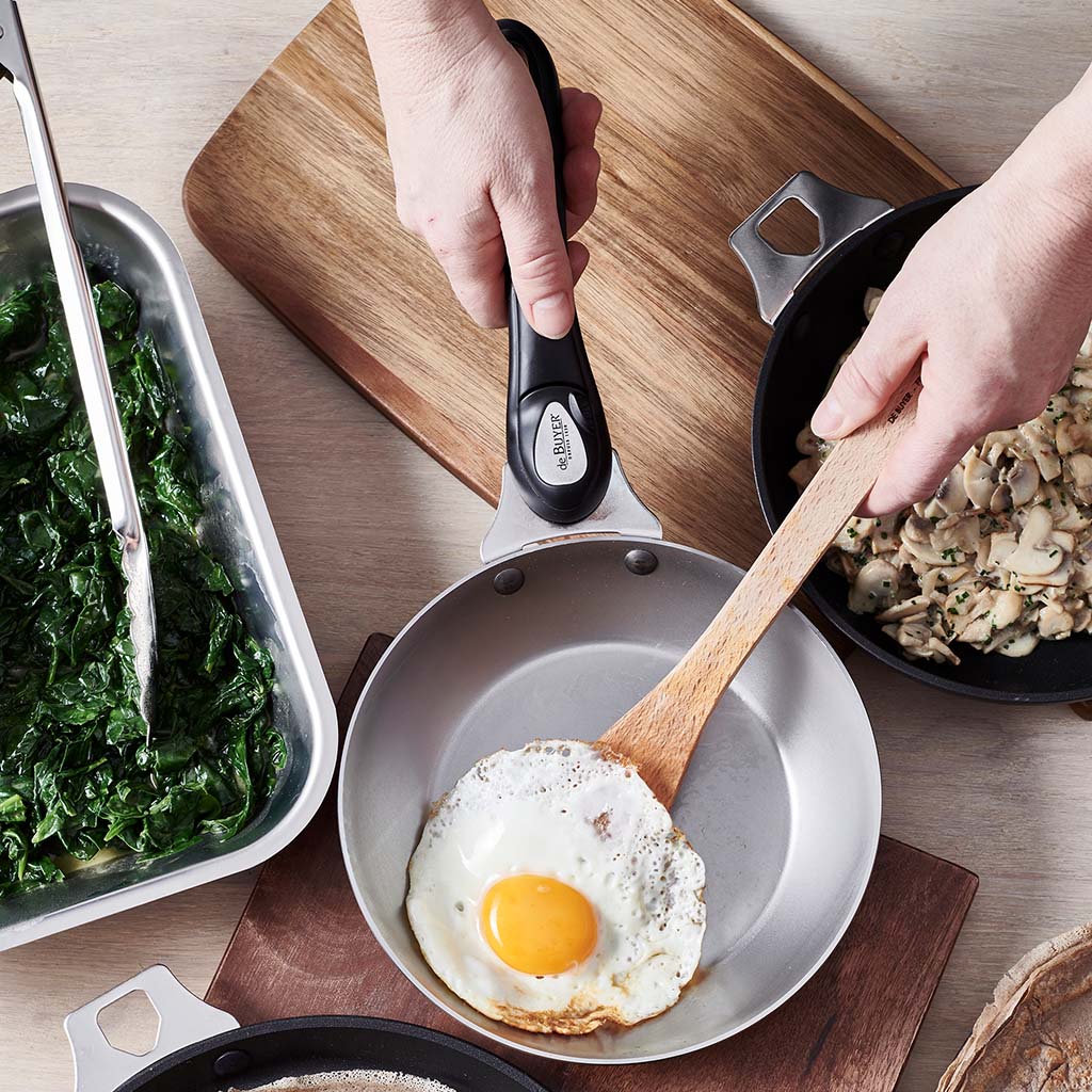 Sartén de Hierro Mineral B de De Buyer con Mango Desmontable para Mayor Comodidad y Almacenamiento, Ideal para Cocinar Carnes y Verduras, Apta para Inducción y Horno