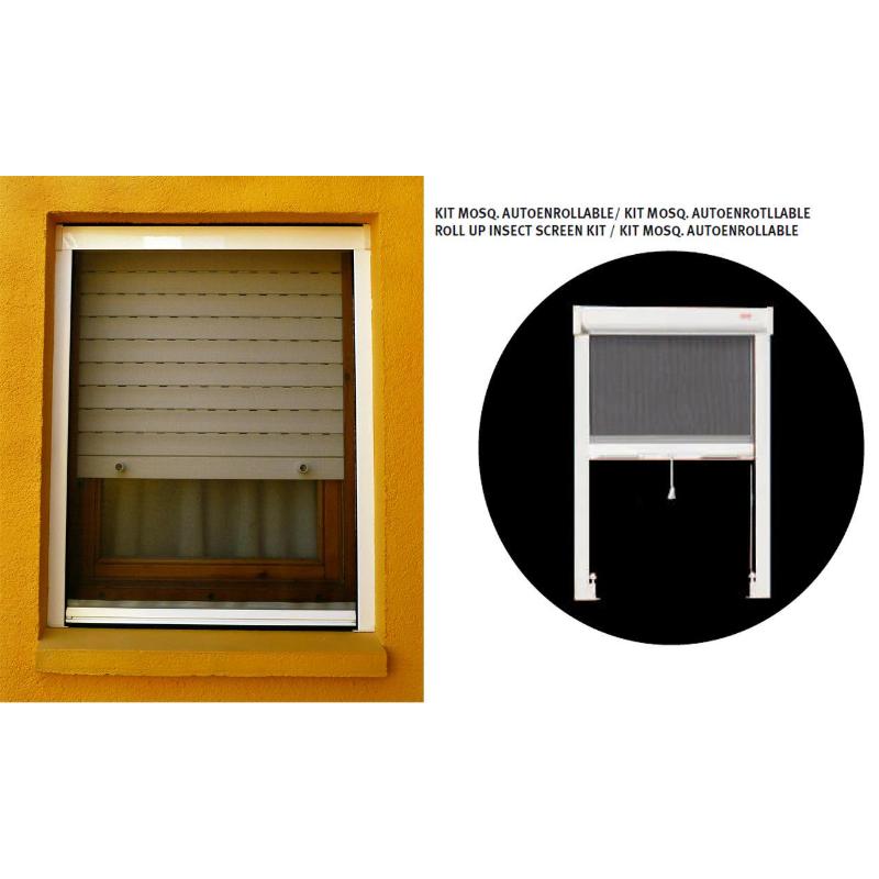 Mosquitera autoenrollable en kit 100x150 cm blanca 600315051015