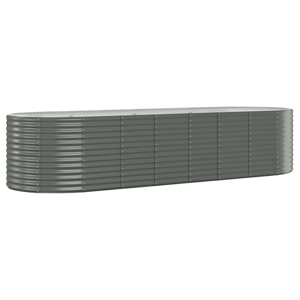 vidaXL Jardinera arriate acero recubrimiento polvo 322x100x68 cm Color Verde,  Gris,  Marrón y mas