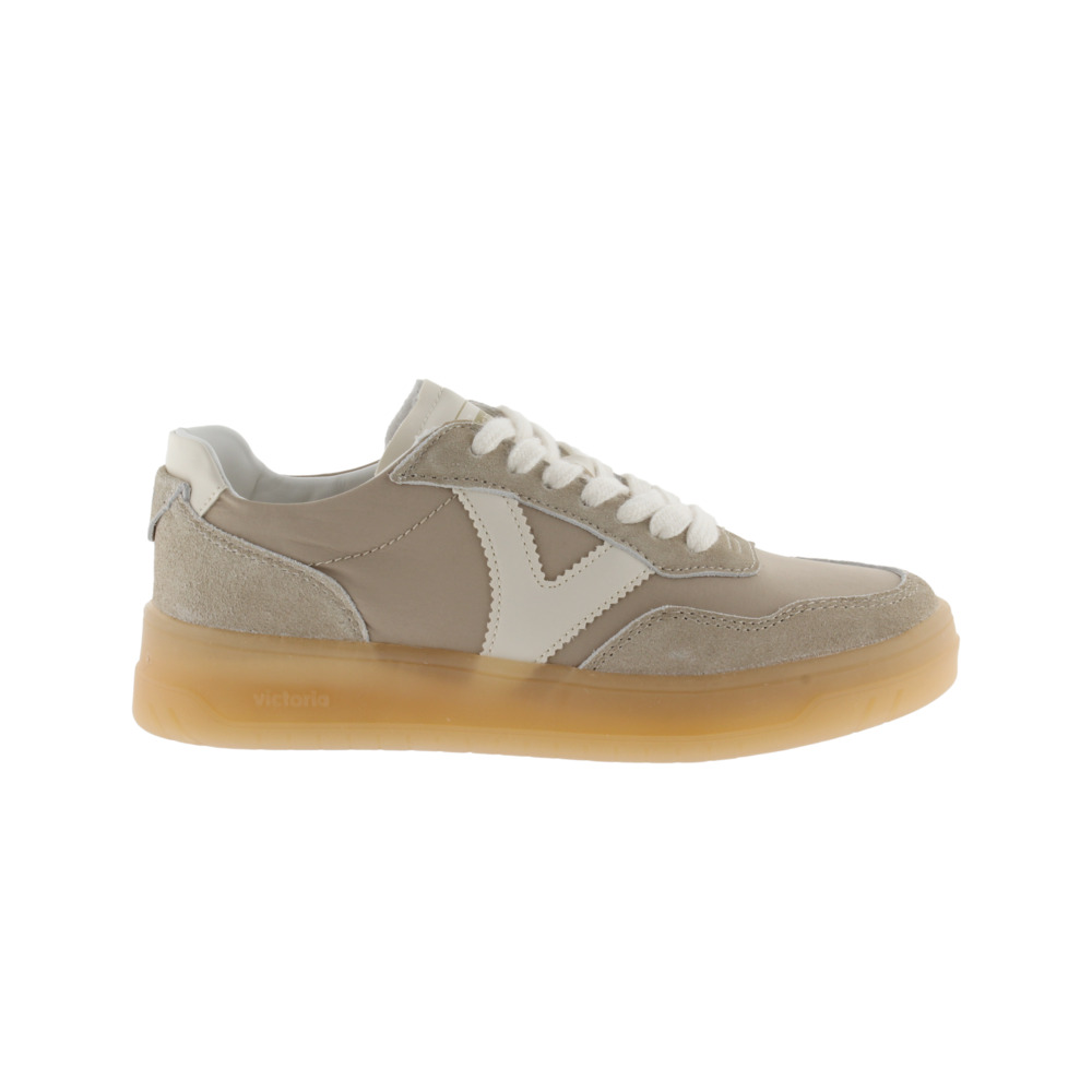 Victoria Seúl Zapatillas de nylon con piezas de serraje al tono y suela caramelo 1257145