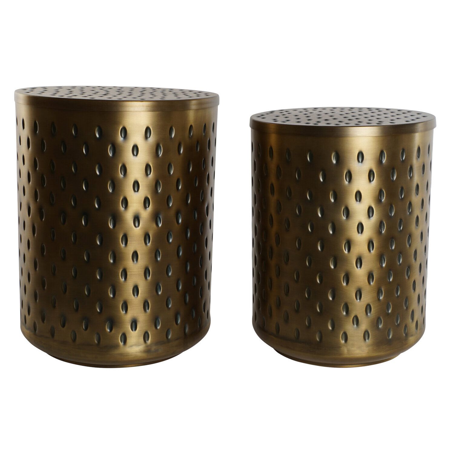 Mesita auxiliar set 2 metal 43x43x54 tapa dorado , El mejor complemento para tu hogar.