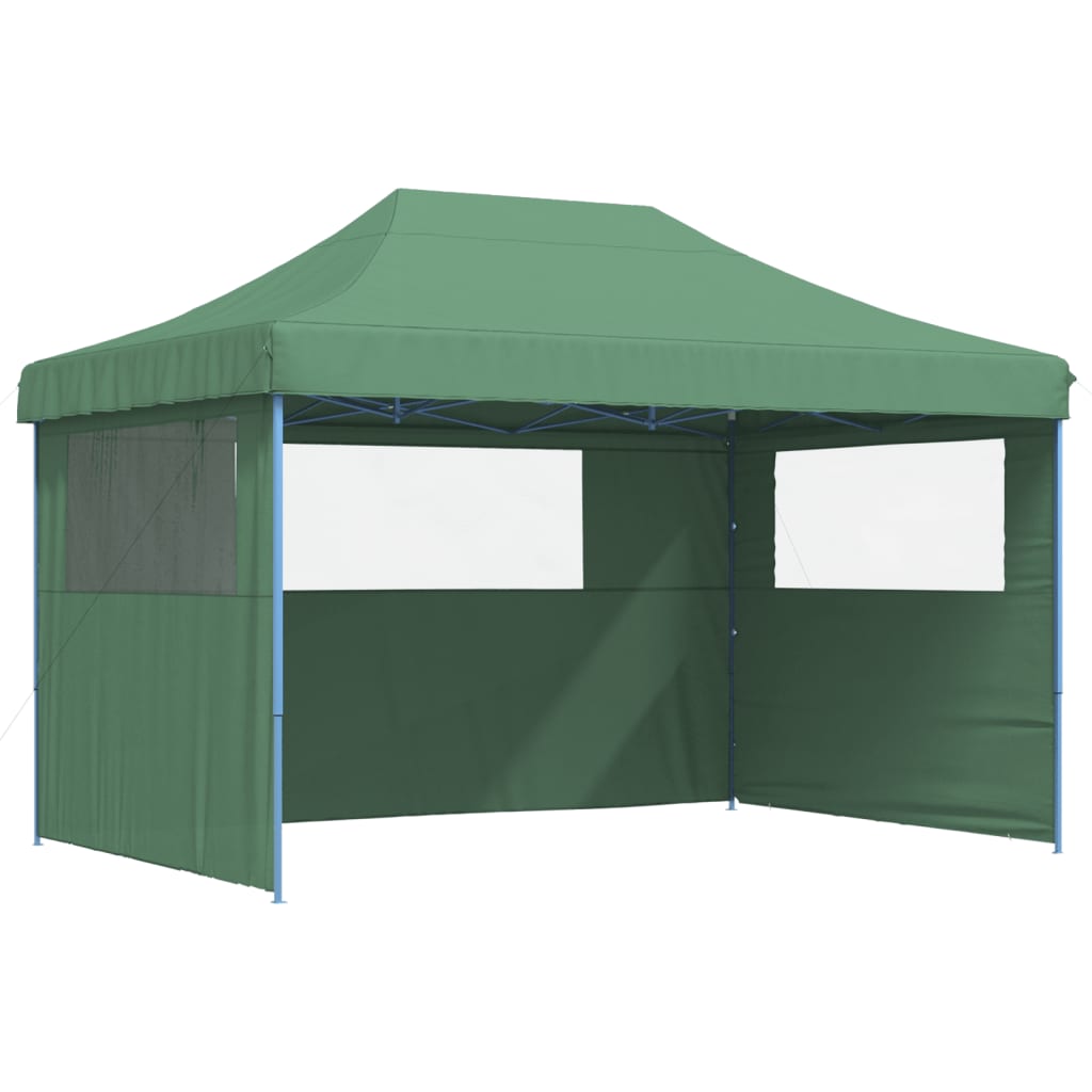 vidaXL Tienda de fiesta plegable Pop-Up con 3 paredes laterales verde