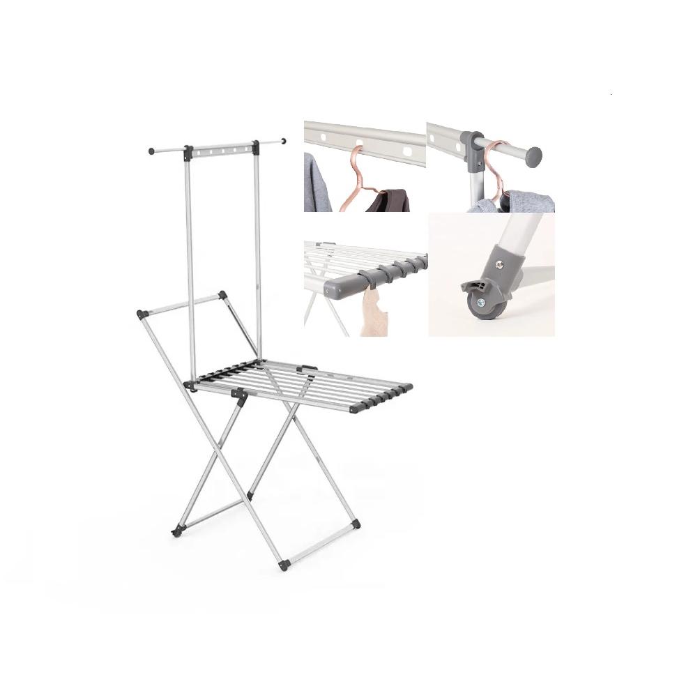 Soporte para Secado de Ropa Plegable y Duradero en Aleación de Aluminio - Fácil Almacenamiento, Impermeable y Resistente al Agua Inoxidable