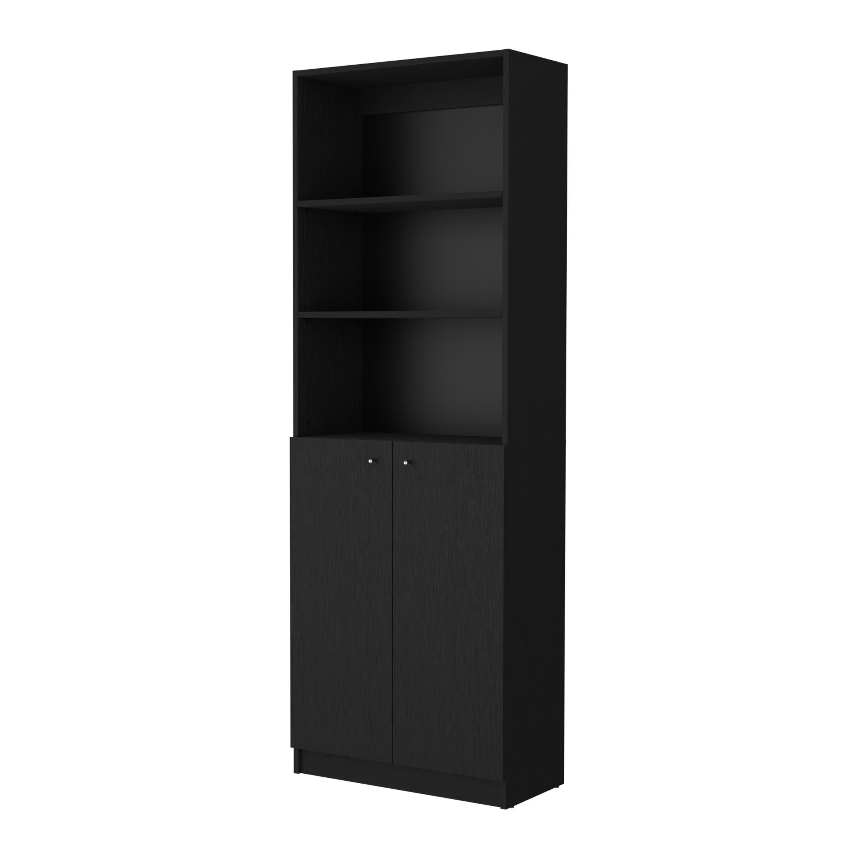 TUHOME Estanteria Home en melamina con gabinete inferior y 3 estantes exteriores