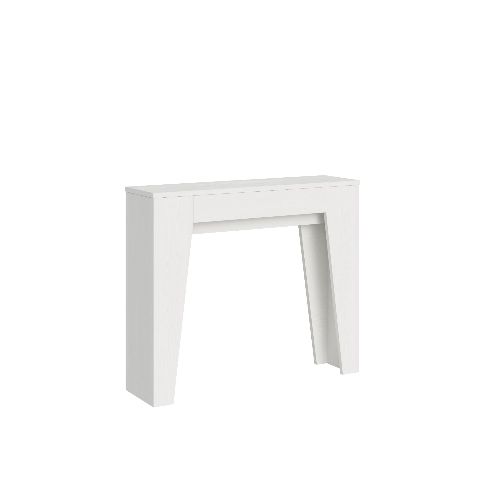 Consola extensible 90x25/181 cm Estrecha Fresno Blanco - Itamoby