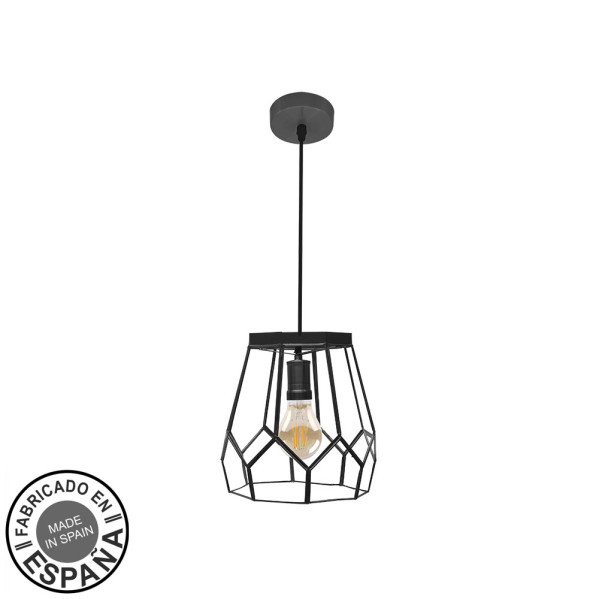 FABRILAMP Lámpara de techo colgante Lente Pequeño 1xe27 Negro