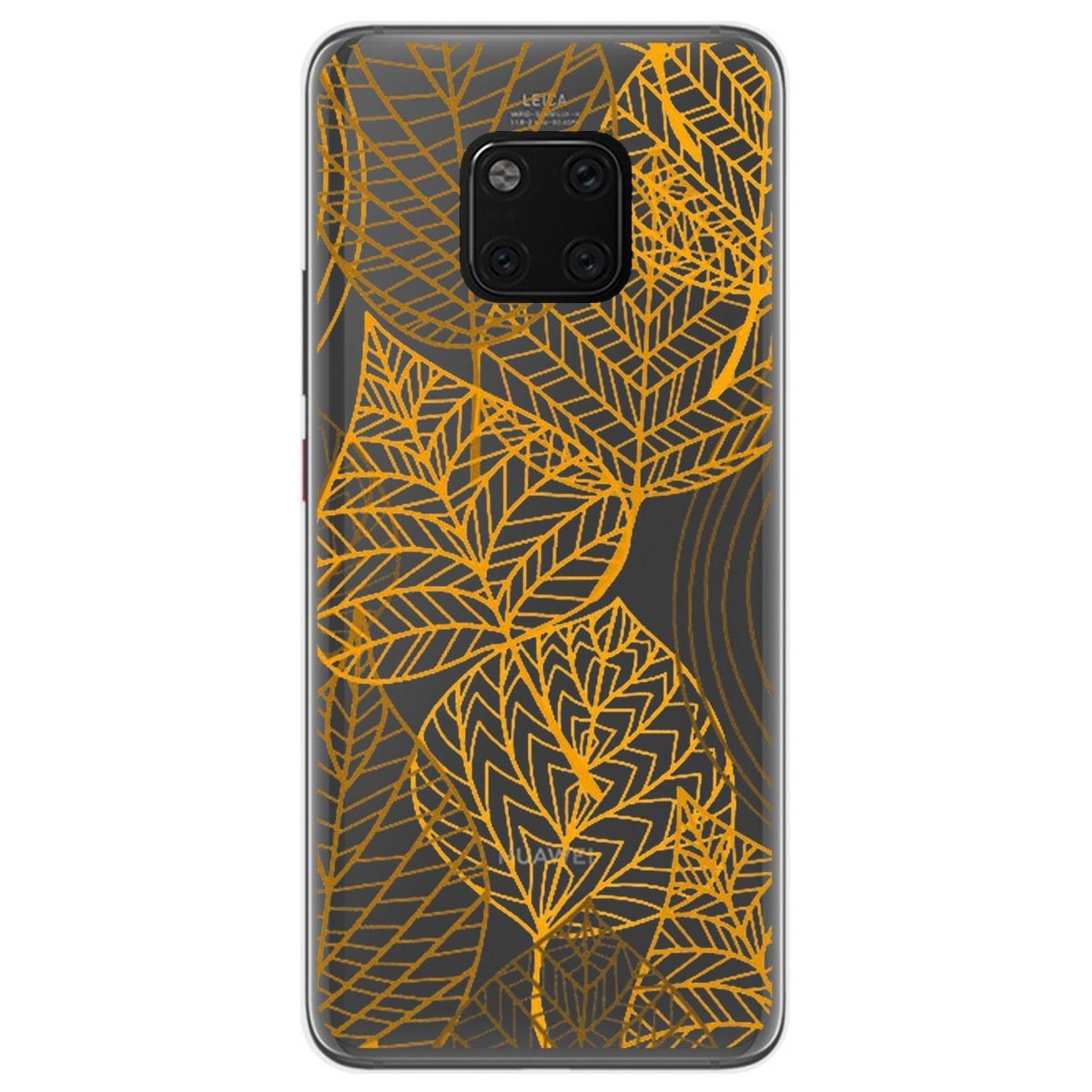 Tumundosmartphone Funda Gel Transparente para Huawei Mate 20 Pro diseño Hojas Dibujos