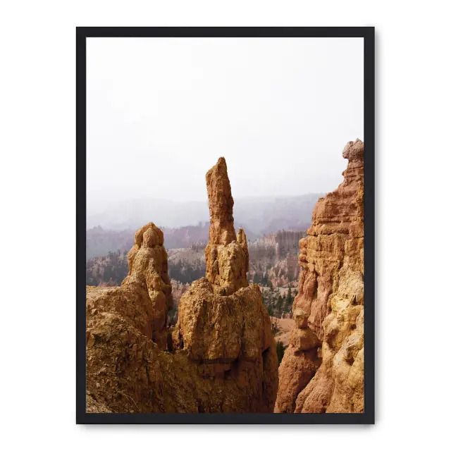 Cuadro rock formation ii 30x40cm, Póster impreso en papel de primera calidad de 180gr, montado sobre marco de madera MDF acabado en negro., Naturaleza - Desierto