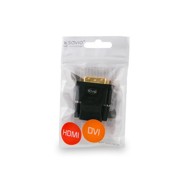 Savio Adaptador HDMI(F)->DVI(M) SAVIO CL-21 - Alta Calidad