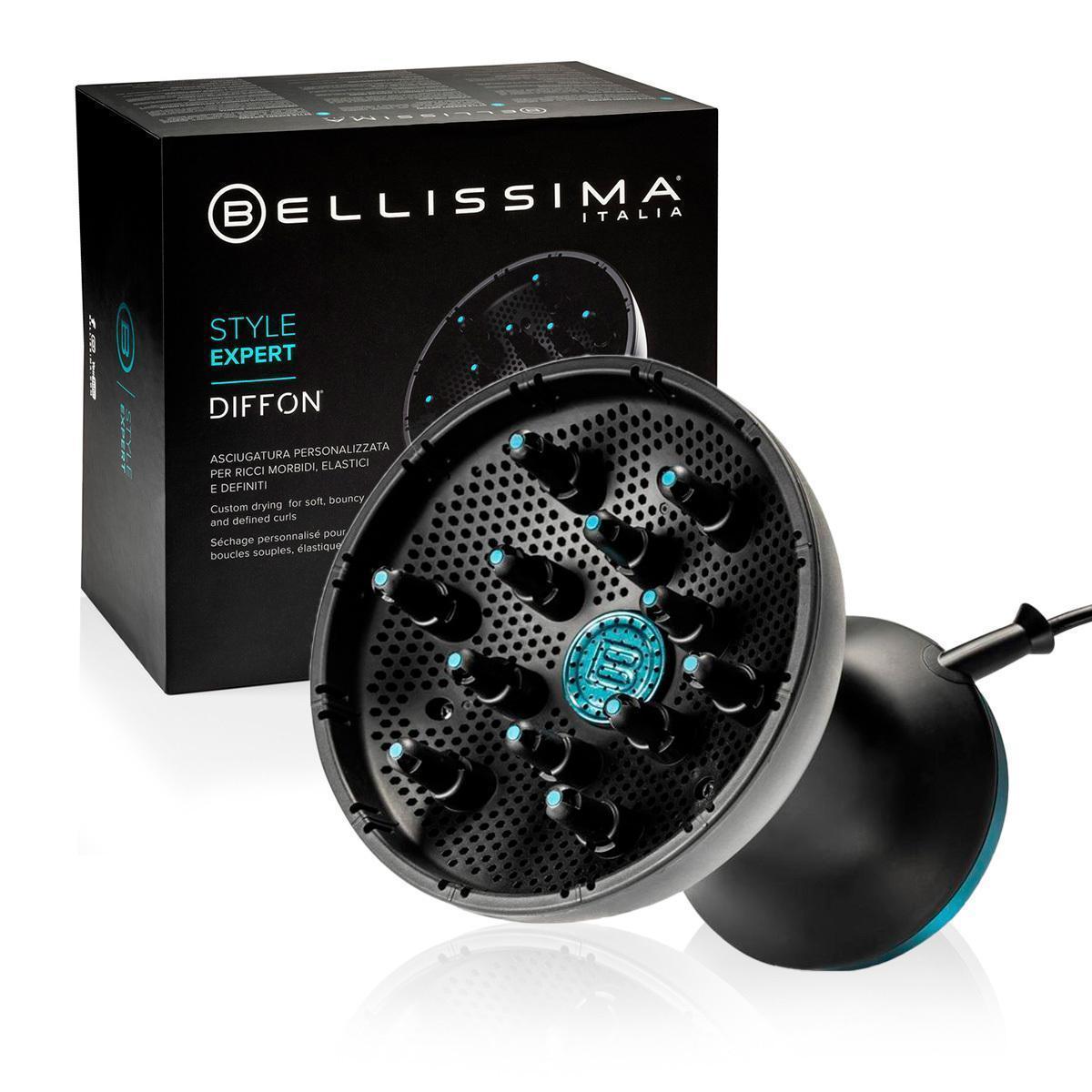 Bellissima Diffon Style Expert - Difusor de Aire Caliente para Rizos, Tecnología Cerámica y Aceite de Argán, 2 Velocidades, 3 Temperaturas | ¡Rizos Definidos y Perfectos!
