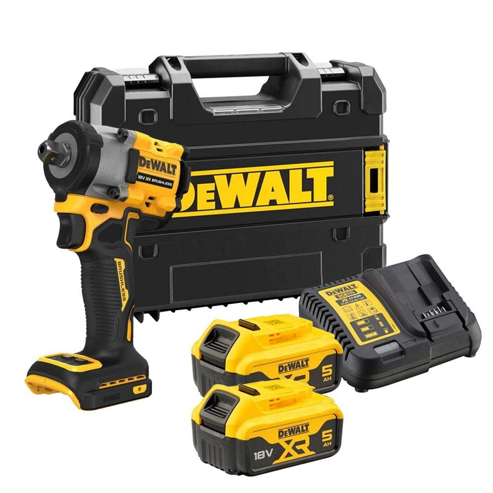 DeWALT DCF922P2T Llave de impacto 1/2 pulgadas Conector pin 18 V XR 5,0 Ah en TSTAK