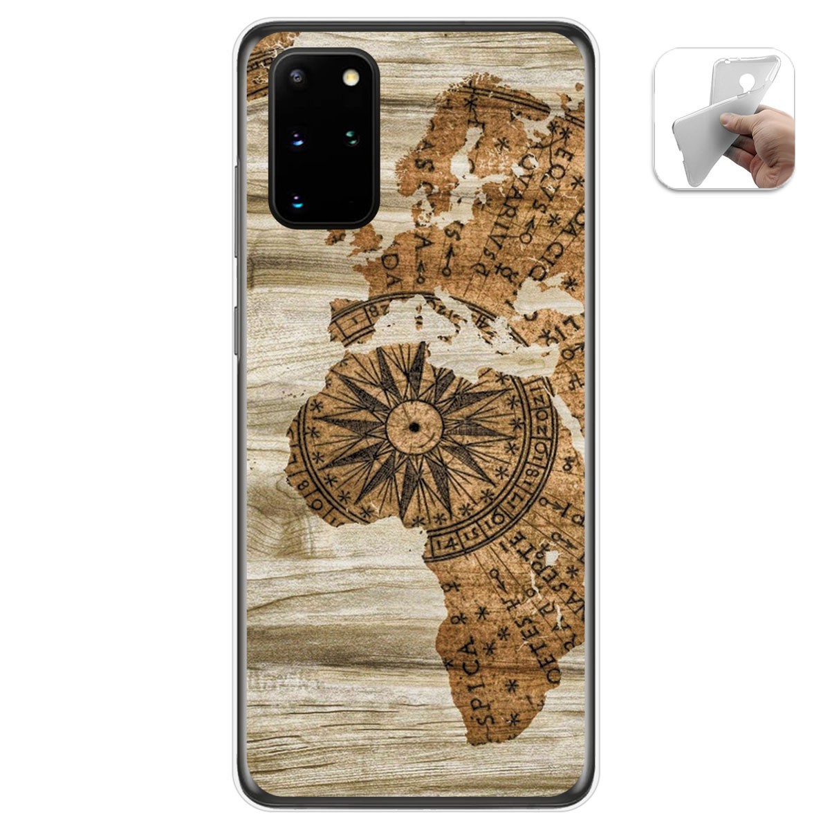 Tumundosmartphone Funda Gel Tpu para Samsung Galaxy S20+ Plus diseño Madera 07 Dibujos