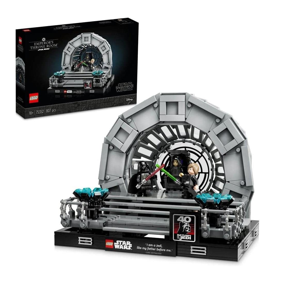 LEGO - LEGO 75352 Star Wars Diorama,Sala del Trono del Emperador, Maqueta del 40 Aniversario del Retorno del Jedi, Duelo de Espadas Láser