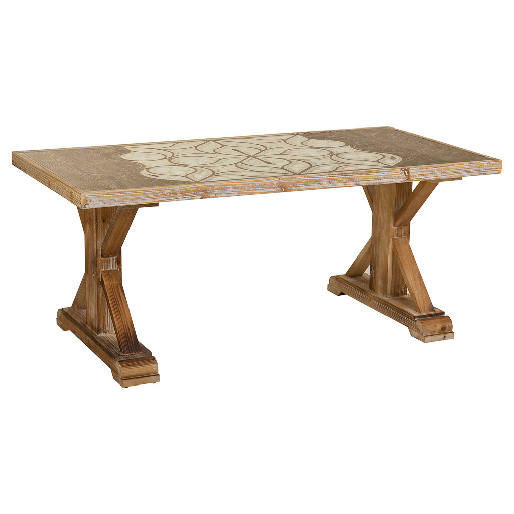 Wonderlust Deco - Mesa de madera marrón 120.5x60.5x50.5 Marrón 120.5x60.5x50.5h cm
