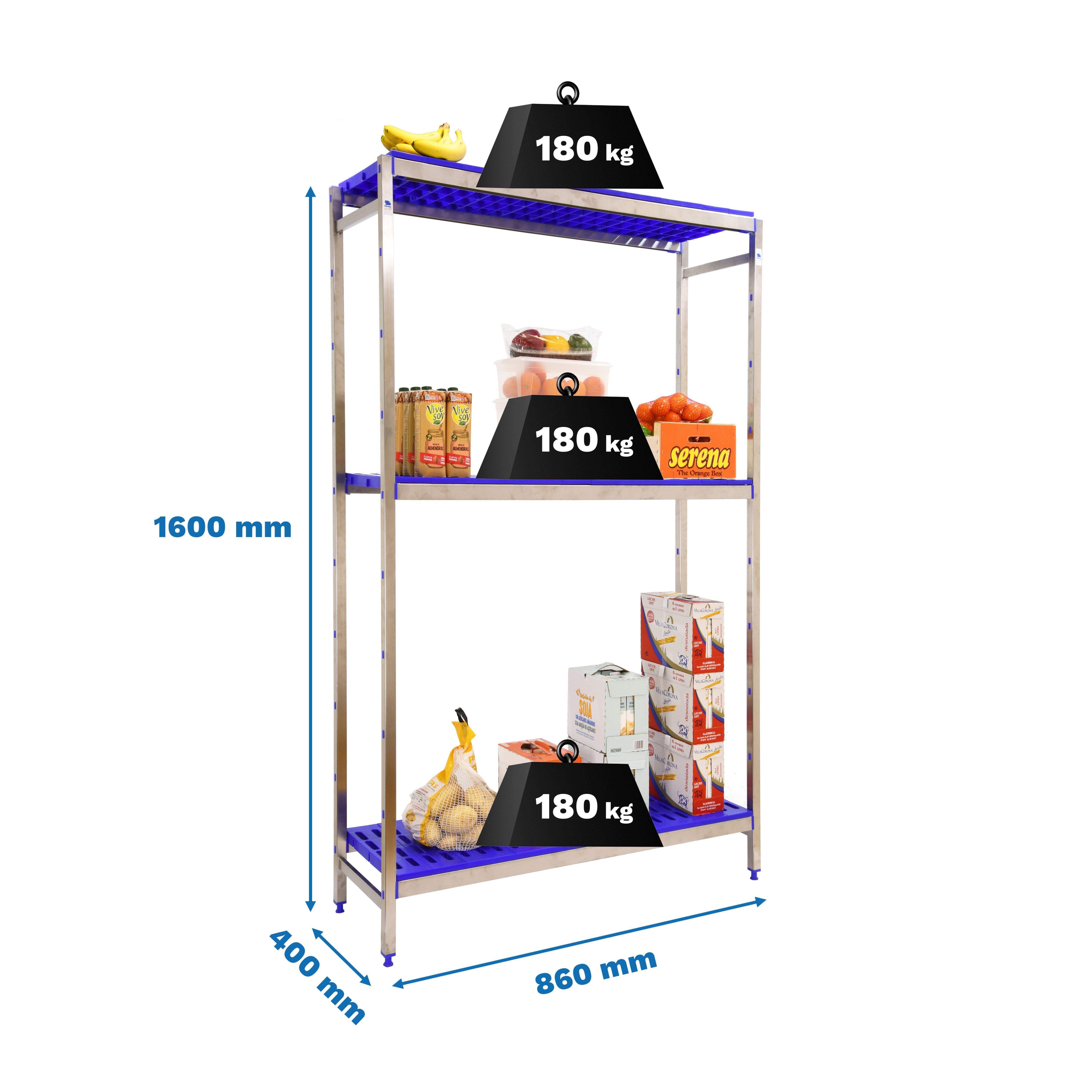 Estantería SIMONRACK Simoninox initial 3pp/1600x860x400