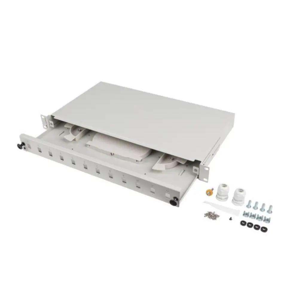 Panel de conexión Lanberg FOP1-12SS-LDS 12 puertos 1U ABS/Acero gris rack 19"
