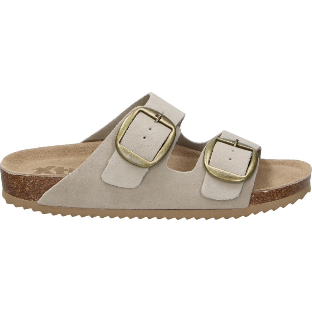 XTI | Sandalias Planas XTI para Mujer – Sandalia Destalonada en Color Beige – Sandalia Bio sin Cierre – Sandalia de Verano con Ajuste de Hebilla – Slip On – Cómodas y Versátiles – Combinables – Modelo 144039