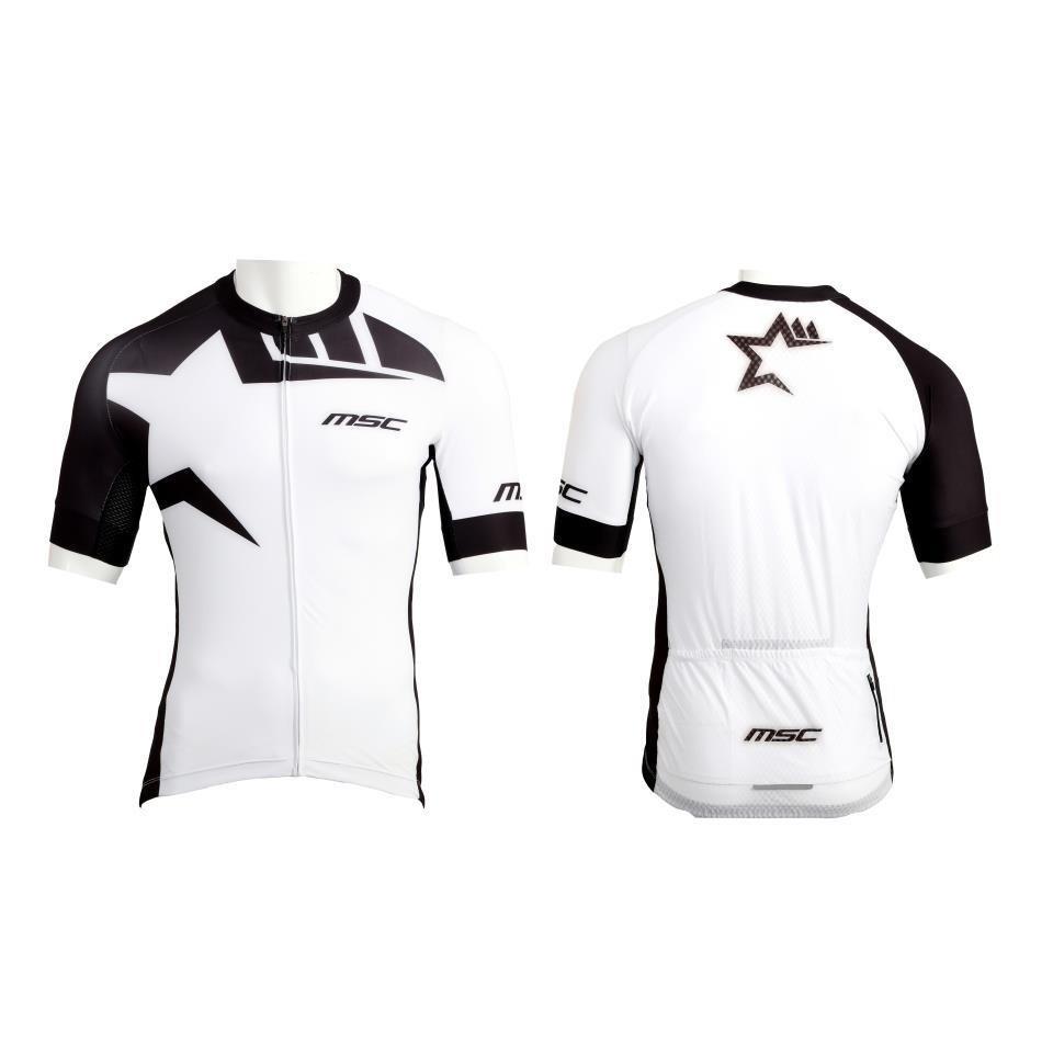 MAILLOT CORTO PRO RACE MSC BLANCO/NEGRO T-M