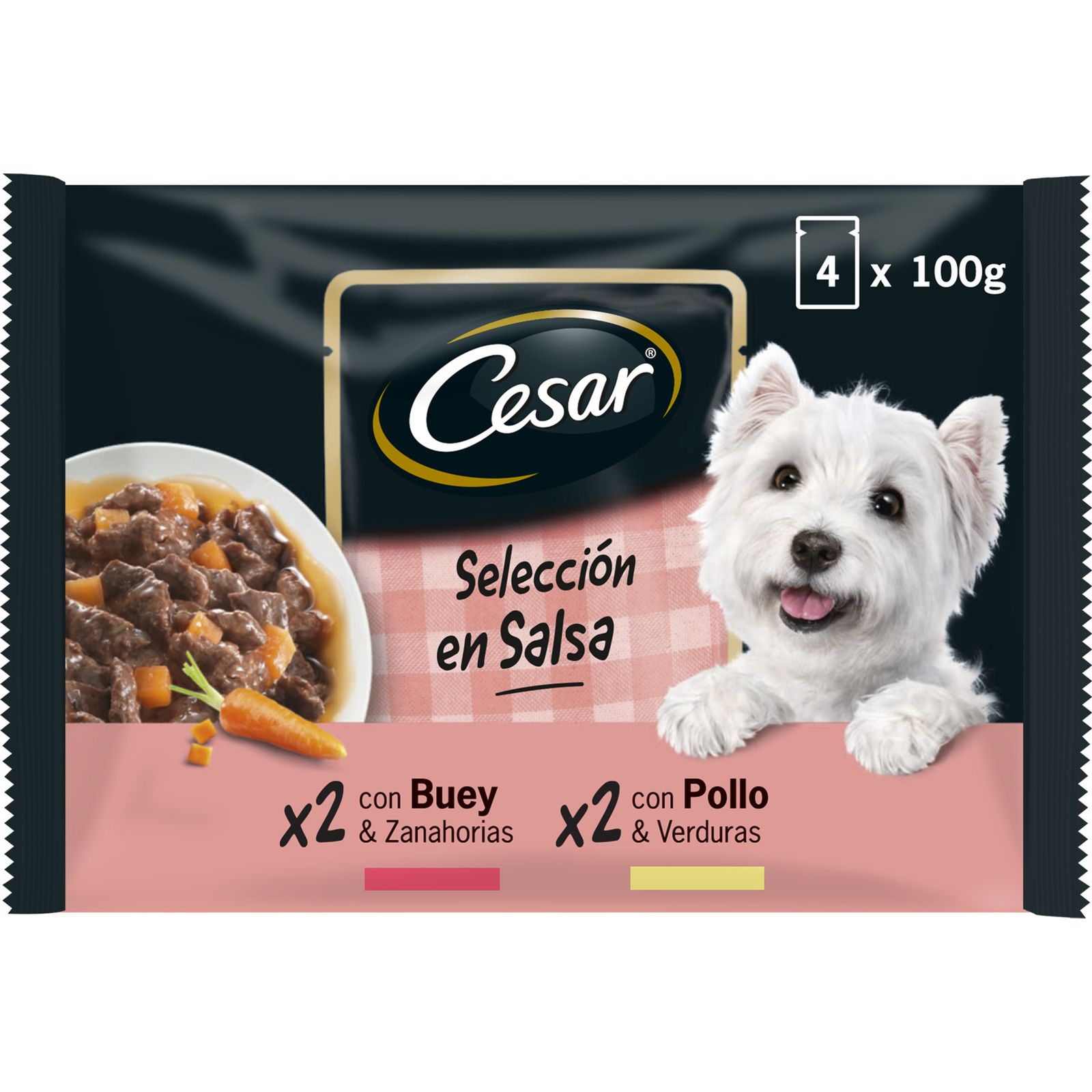 CESAR PERRO POUCH SALSA MULTIPACK 4X100 gr