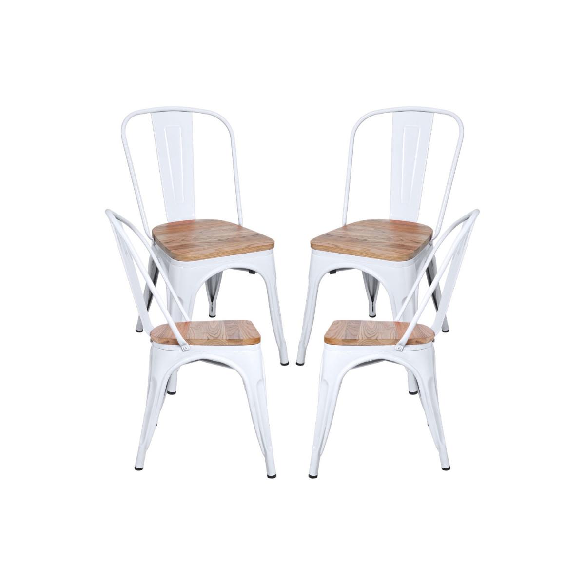 Regalos Miguel - Packs Sillas Comedor - Pack 4 Sillas Torix Madera Natural - Blanco