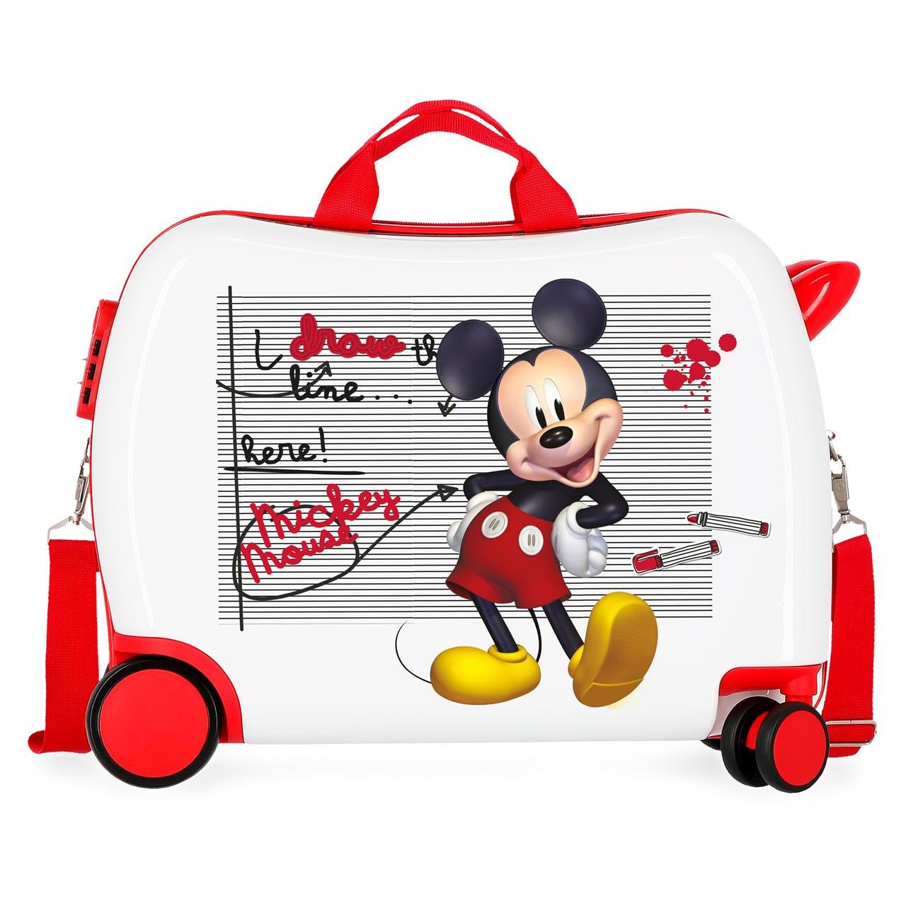 Disney Minnie Maleta Correpasillos ABS Rígida Mickey Draw The Line Rojo