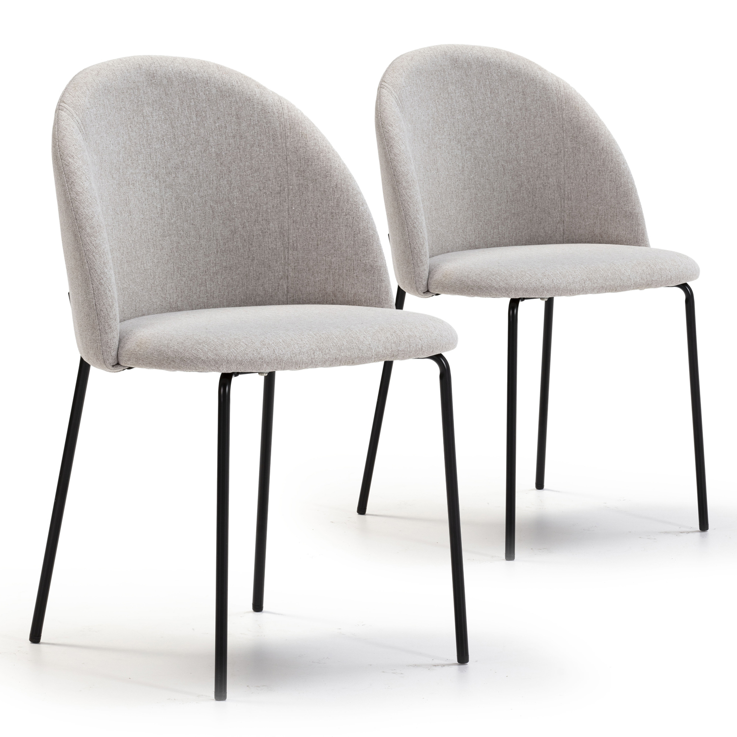 VS Venta-Stock Set de 2 sillas Comedor Kenia tapizadas Beige, 43 x 47  x 78,5 cm