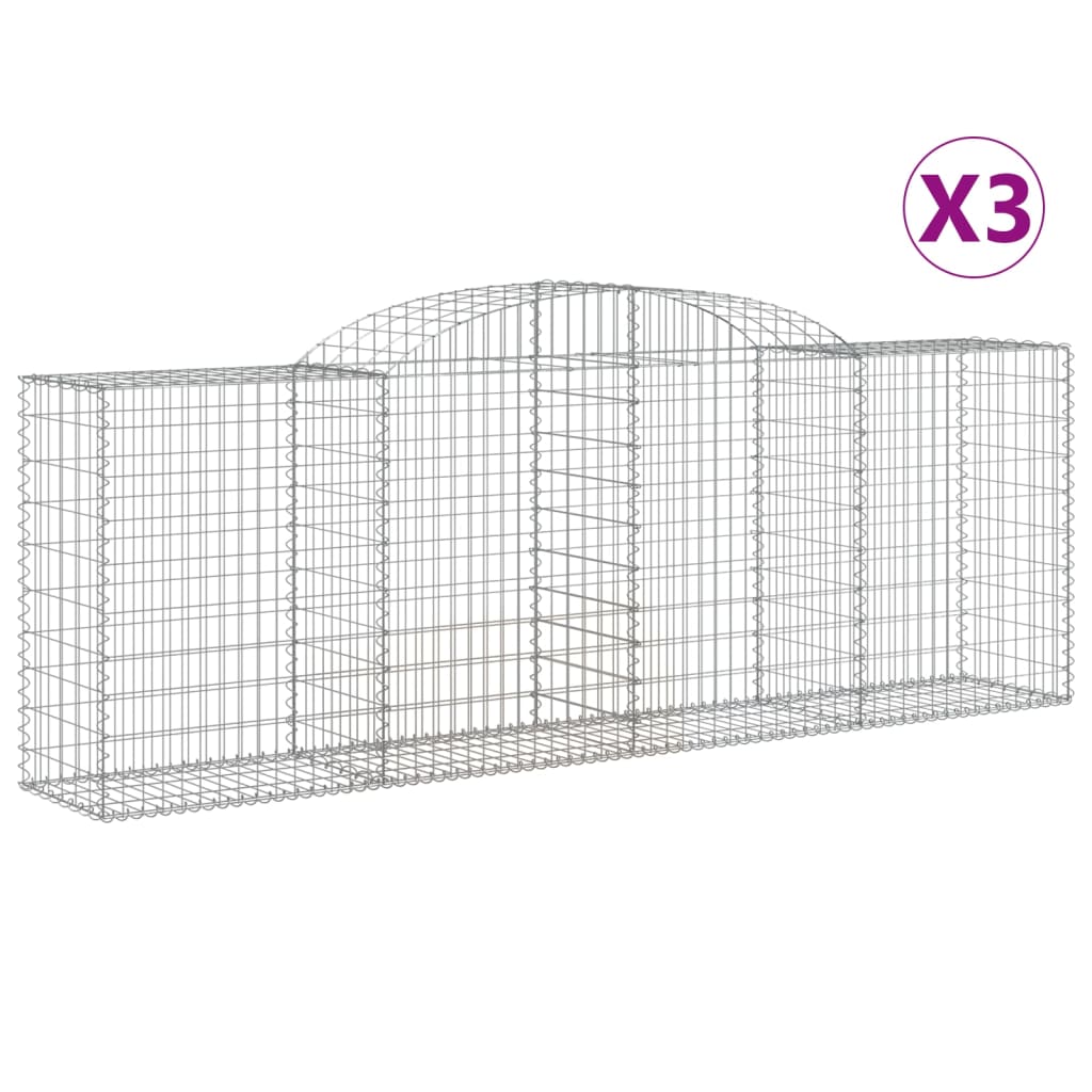Cestas de Gaviones Vidaxl Forma de Arco Hierro 300 X 30 X 60/80 Cm