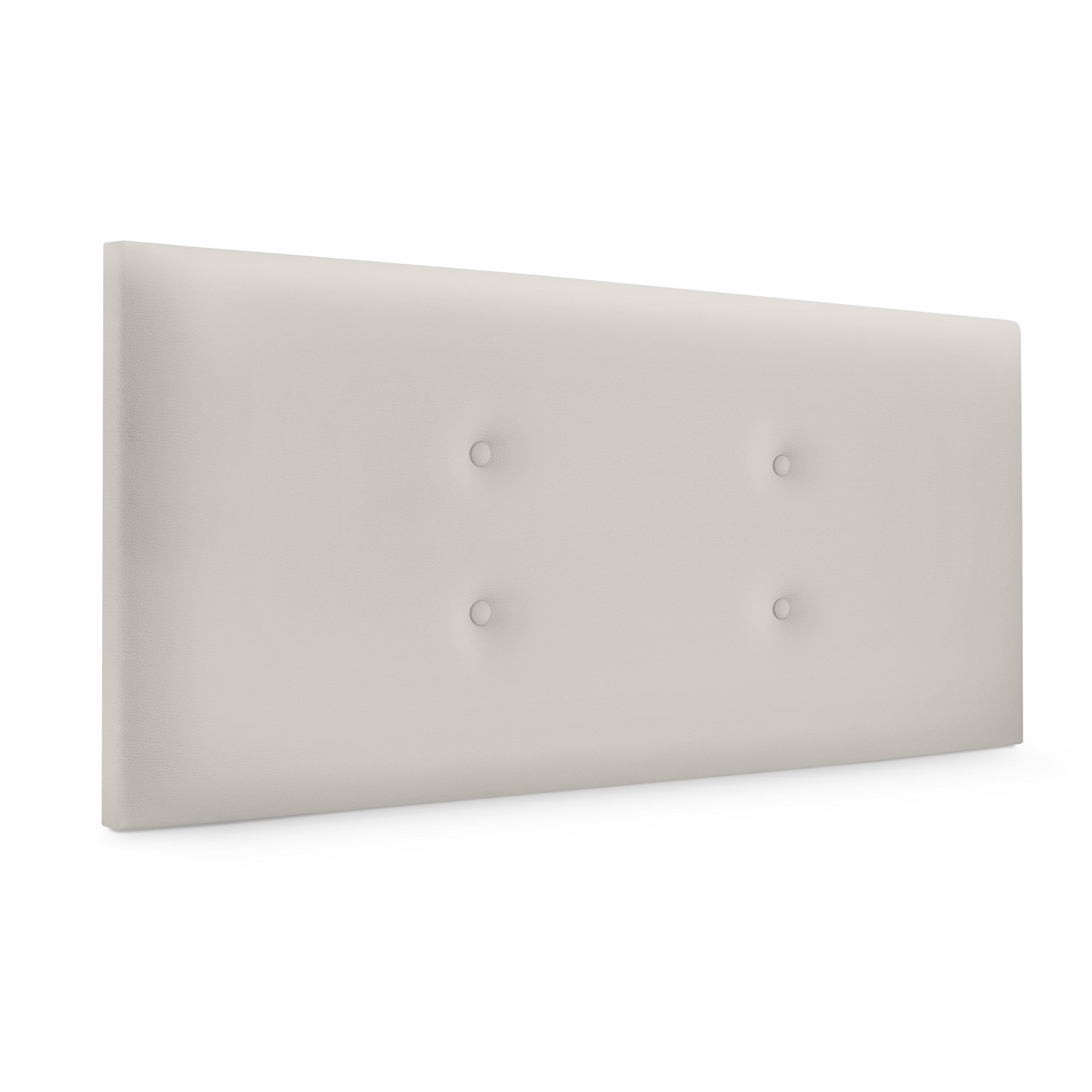 DHOME Cabecero de Polipiel o Tela Acualine con 2 Hileras de Botones Colores Cabezal Tapizado Cama Lujo (Blanco Hueso Polipiel)