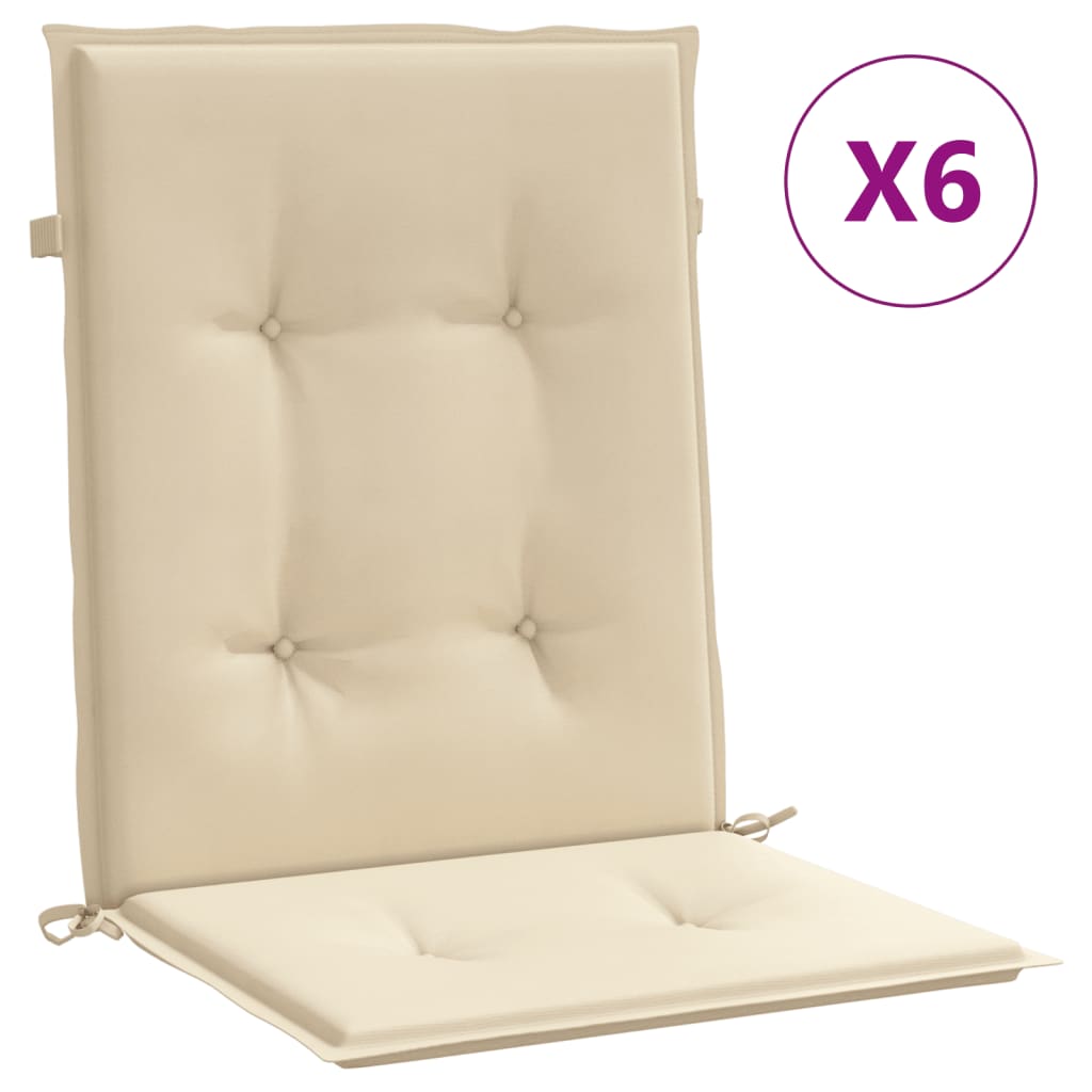 Vidaxl Cojín Silla Jardín Respaldo Bajo Pack 6 Uds Tela Oxford Antracita