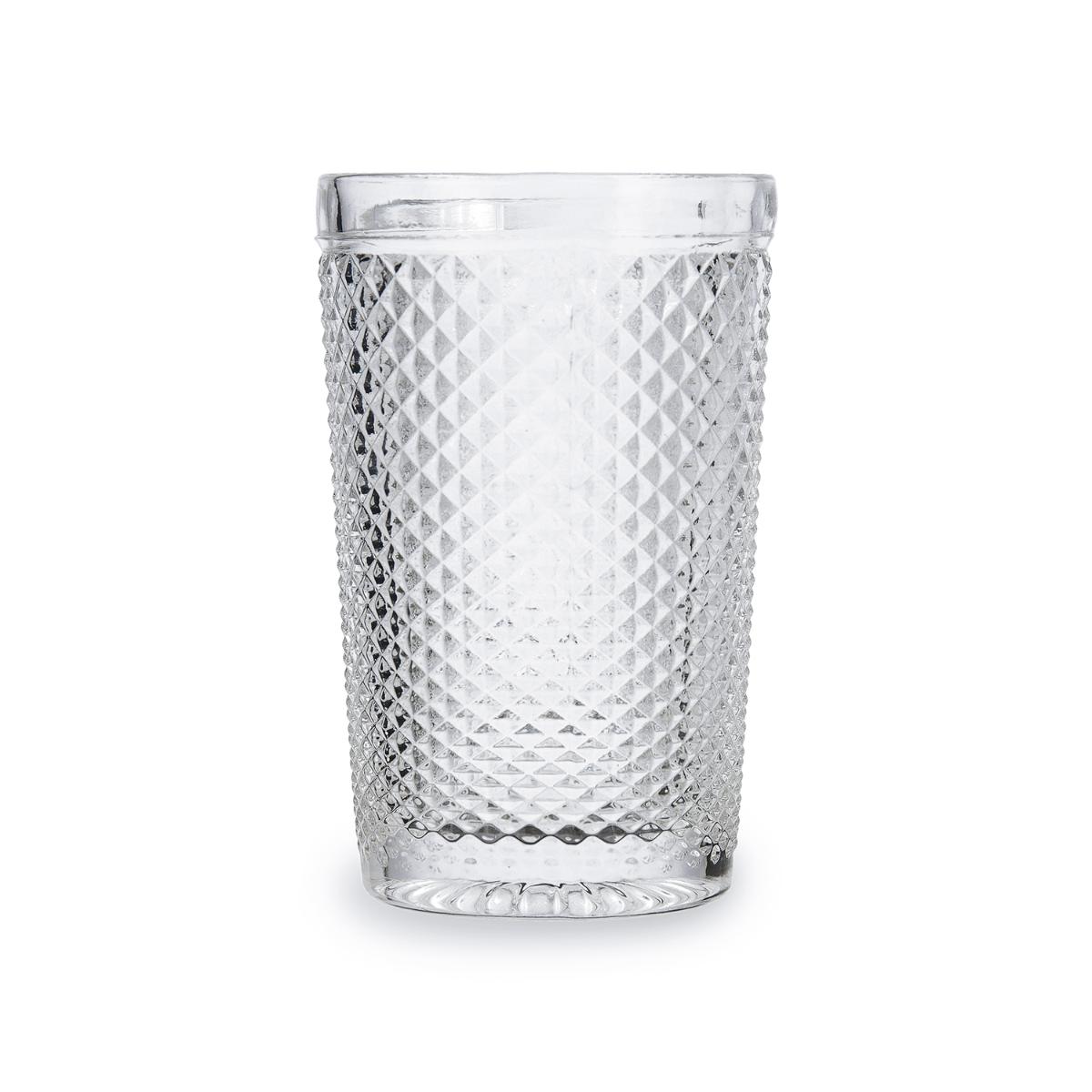 Bidasoa - BIDASOA ONIX Set 3 Vasos Altos Vidrio 35CL Transparente Brillo Facil de limpiar Reciclable , Ecológico , Material 100% saludable , 100% higiénico , Libre de cadmio y plomo , No poroso , Larga duración Apto Frigorífico 3 vasos altos transparente y relieve
