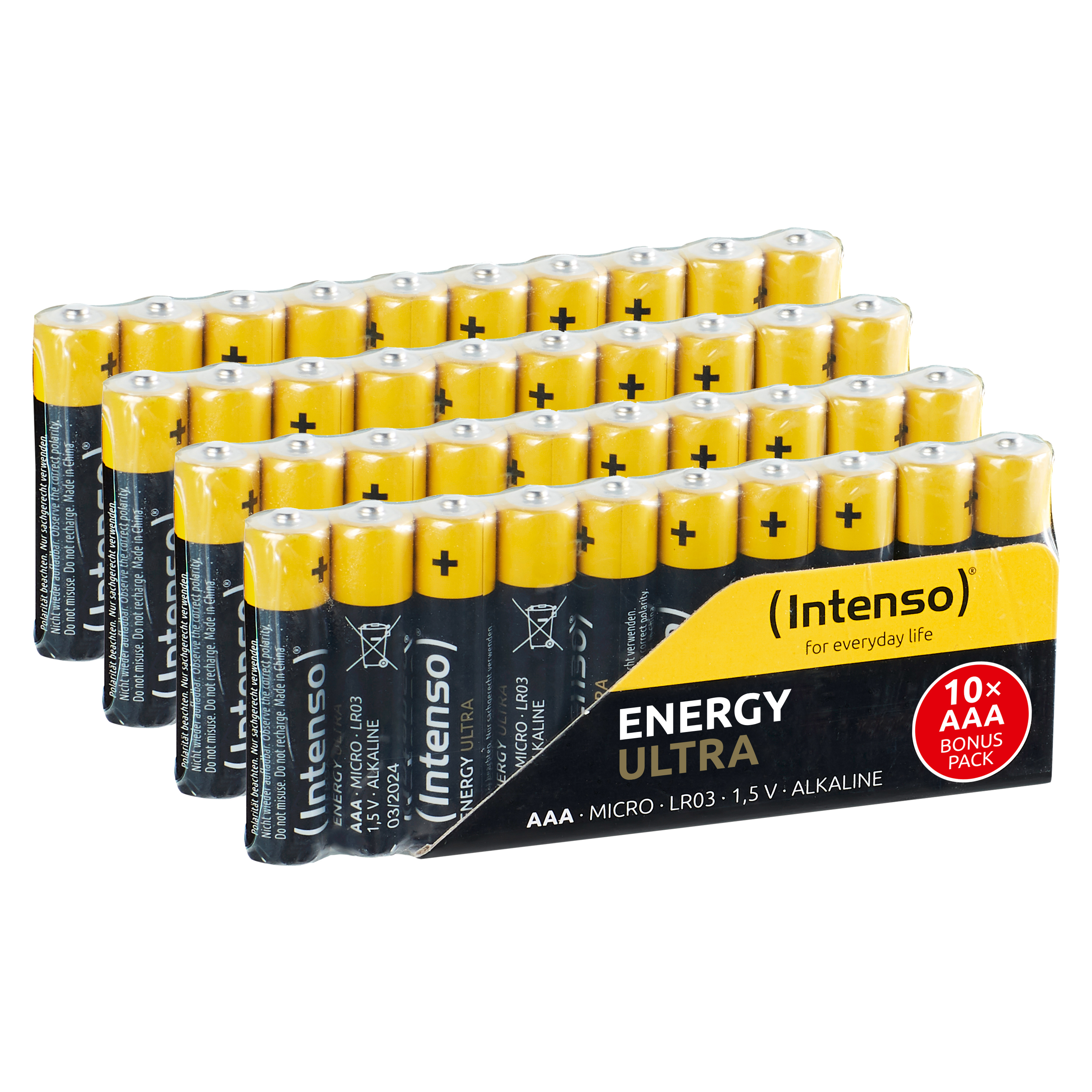 Intenso 7501510 - Energy Ultra Alkaline Batterie AAA Micro 40er-Pack - Batterie Batería de un solo uso Alcalino