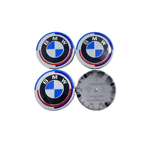 Emblema BMW 82 MM 3 Pines autoadhesivo 50 Aniversario (para capó/maletero)  - E-DZSHOP AUTOPARTS