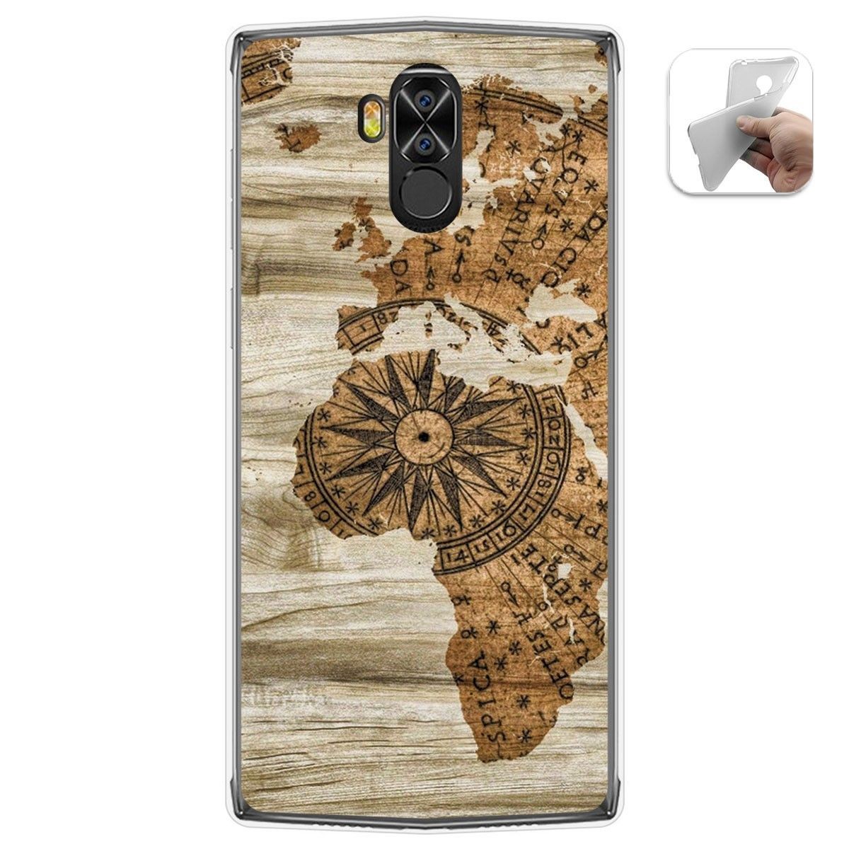 Tumundosmartphone Funda Gel Tpu para Doogee N100 diseño Madera 07 Dibujos
