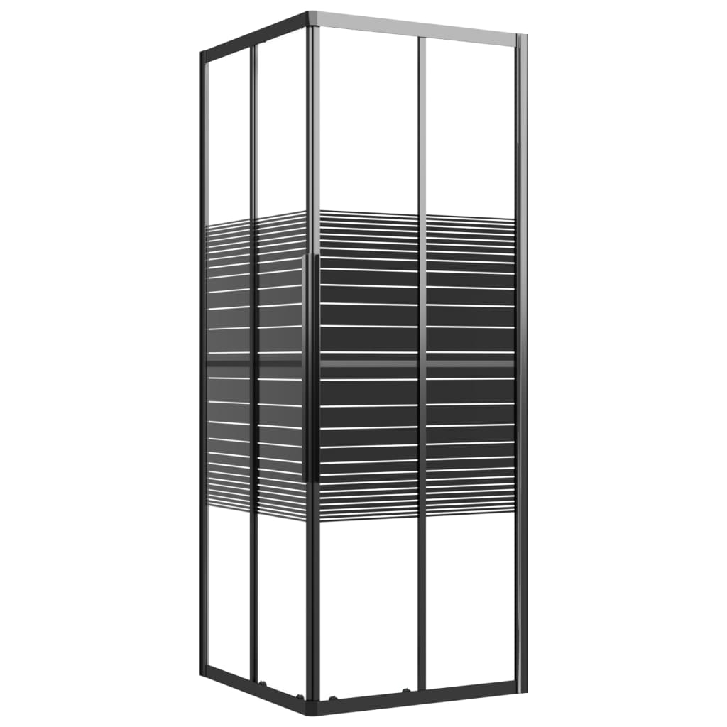 vidaXL Cabina de Ducha a Rayas ESG Negra Mampara Armario Bañera Accesorio Dimensiones 70 x 70 x 180 cm,  80 x 70 x 180 cm,  80 x 80 x 180 cm y mas