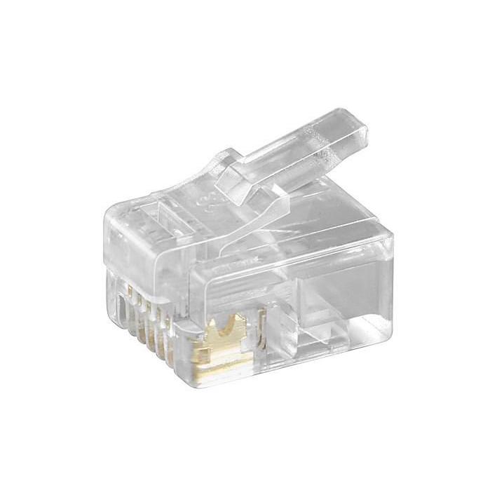 Microconnect Conector Modular RJ12 6P6C 10 Piezas Adaptador de Ordenador Alta Calidad