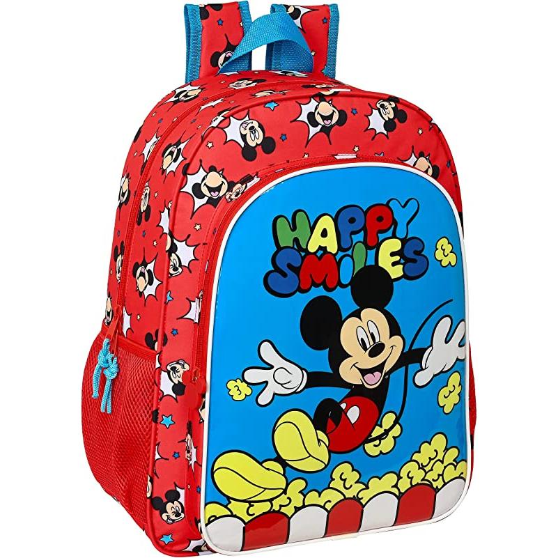 Mochila Safta Escolar Niños de Mickey Mouse Happy Smiles, 330x140x420 mm