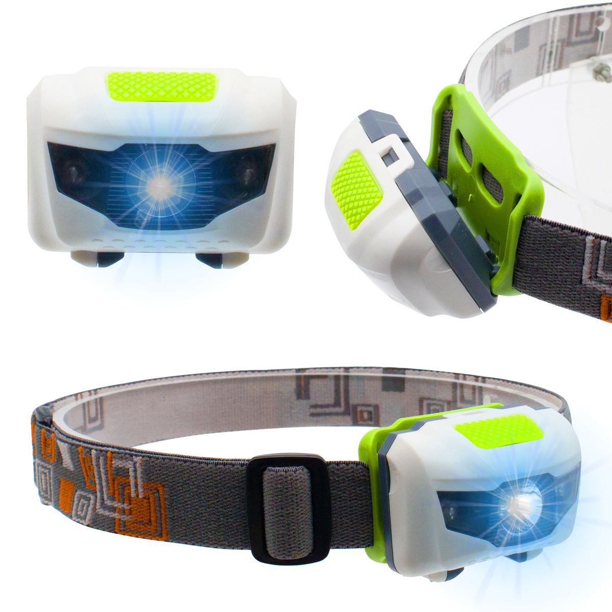 EXTRALINK Linterna Frontal Led Alta Potencia 3W, 100 lúmenes, 4 modos de trabajo, 3 pilas AAA, ABS y PS 12 horas de operación continua, linterna cabeza, luz frontal cabeza para camping, ciclismo