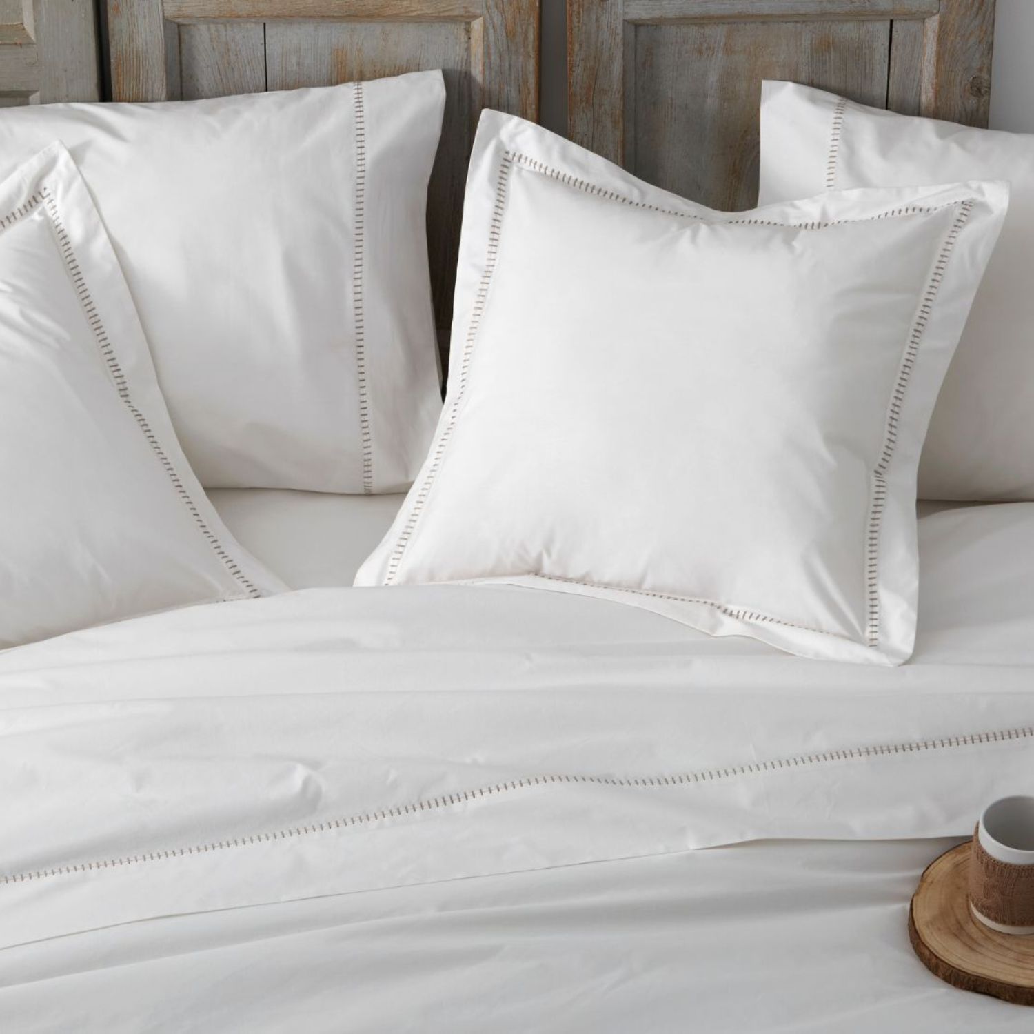 Juego Sábanas BURRITO BLANCO 100% Algodón Percal 200 Hilos Diseño 406 Blanco - Tacto Suave, Larga Duración - Cama 90-200cm